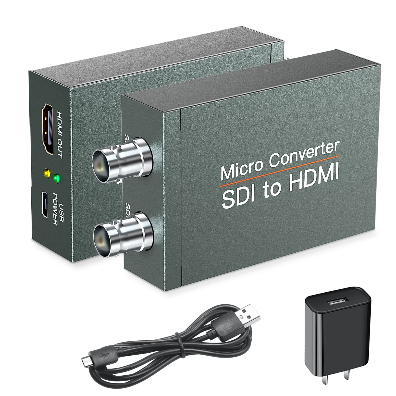 SDI to HDMI Converter with SDI Loop Out, 1080p HD-SDI / 3G-SDI/SD-SDI to HDMI Video Audio Converter, BNC to HDMI Adapter for SDI Camera Monitor Projector