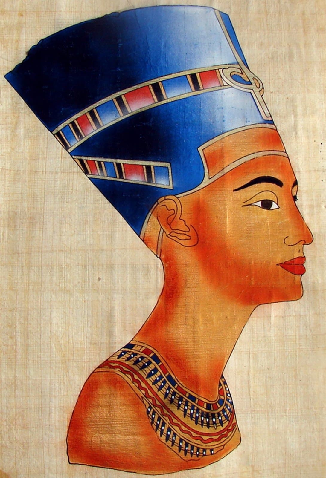 Egyptian Hand-Painted Papyrus Artwork (Imported): Queen Nefertiti