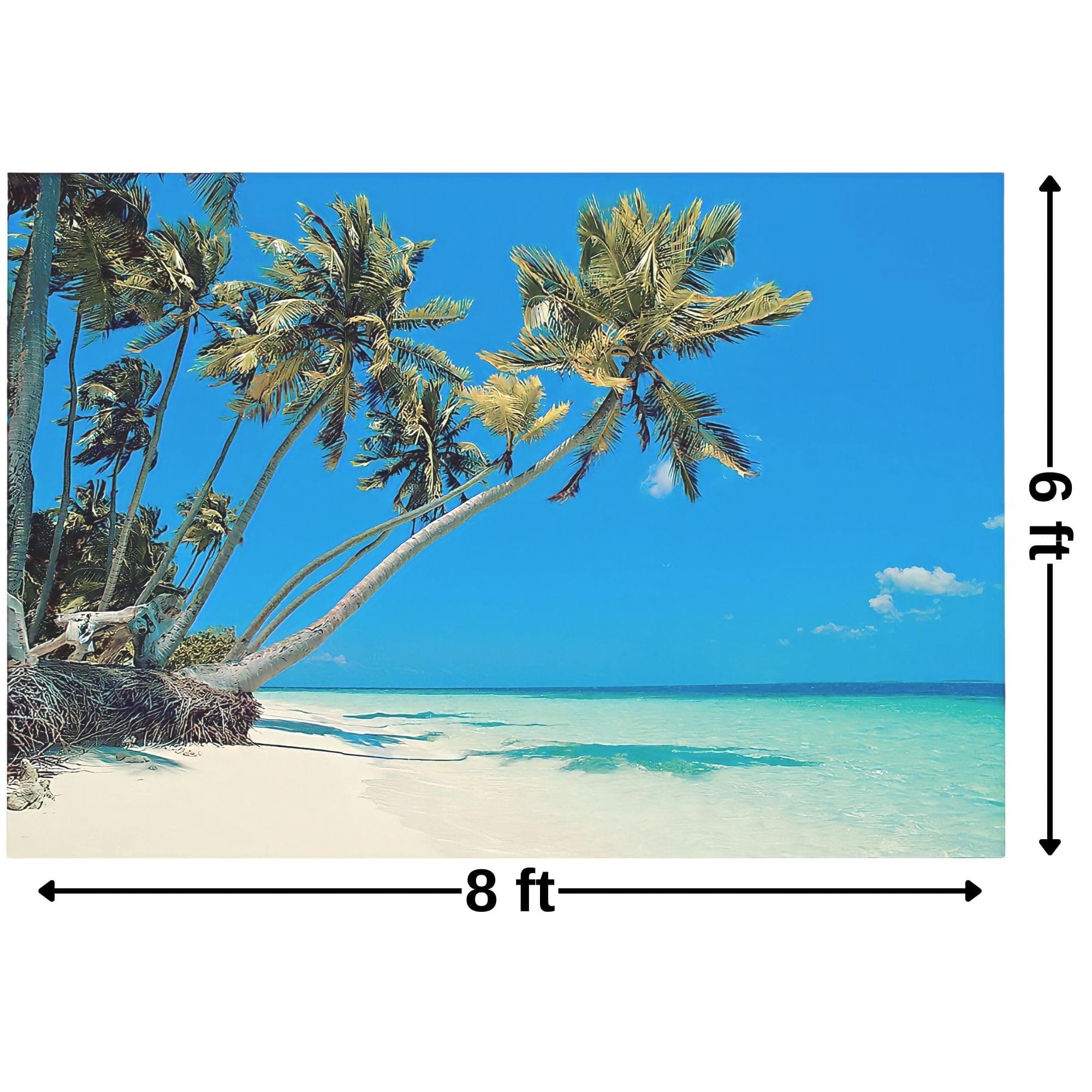Fun Express - Tropical Beach Backdrop Banner (3 Pieces Assemble to Make 1 Backdrop) for Party - Party Decor - Wall Decor - Preprinted Backdrops - VBS Vacation Bible School Supplies/Decor