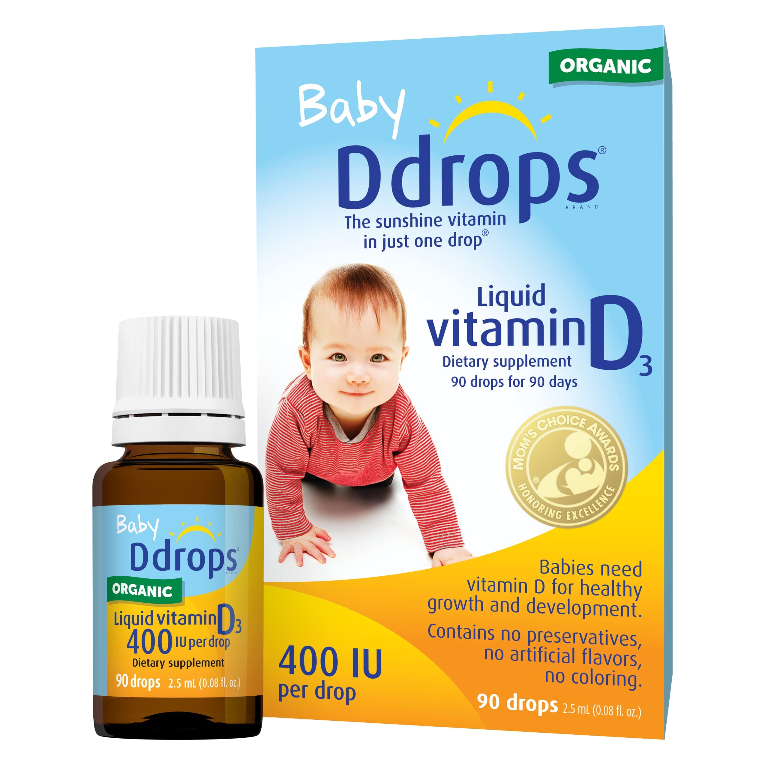 Ddrops Baby Liquid Vitamin D3 400 IU 2.50 mL (90 Drops)