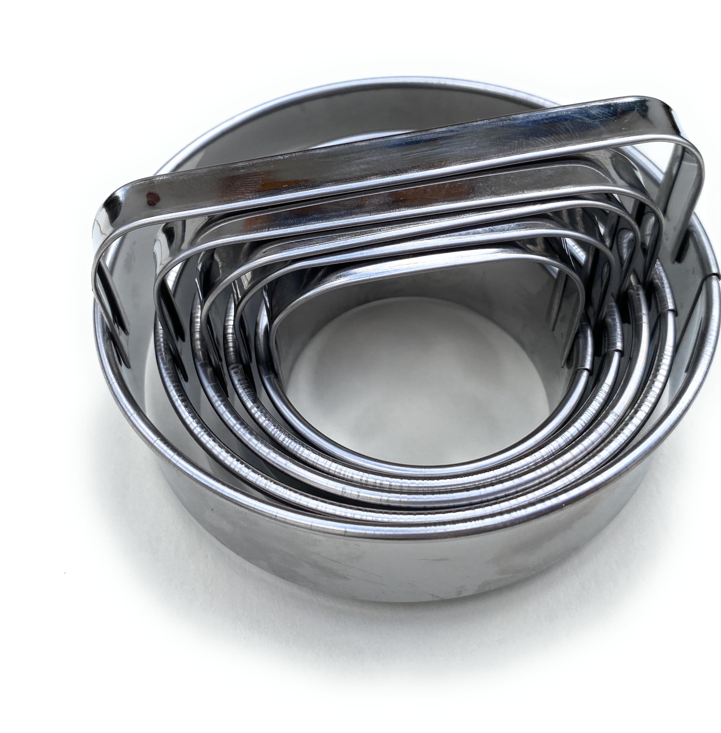 Cookie Cutter Round - 5 pcs Set Donut and Biscuits Cutters with Handel Stainless Steel