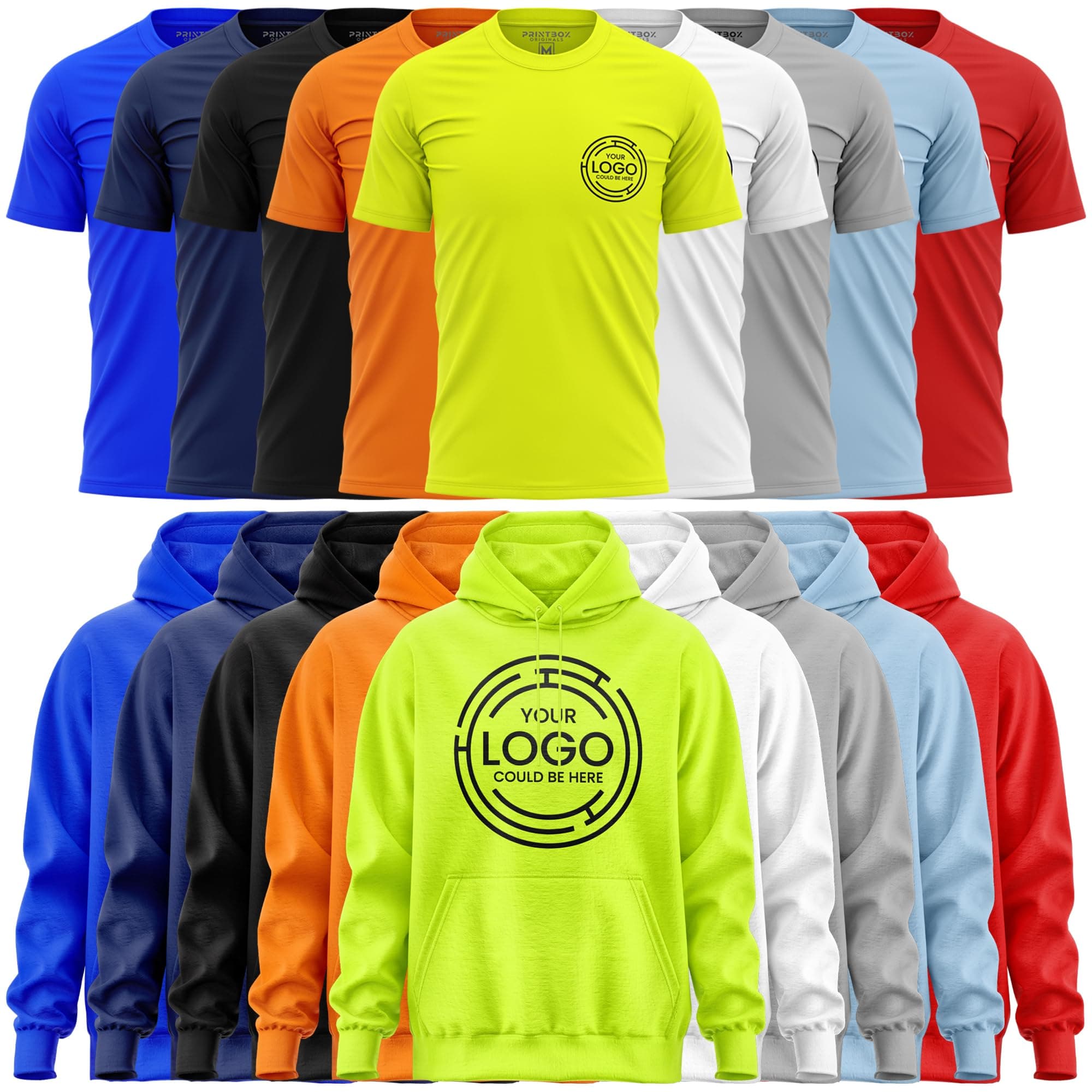 Work Shirts for Men, 5 Pack T-Shirt 1 Hoodie, Hi Vis Custom Workwear Uniforms High Visibilty, Custom Shirts Hoodie Small Business Company Black