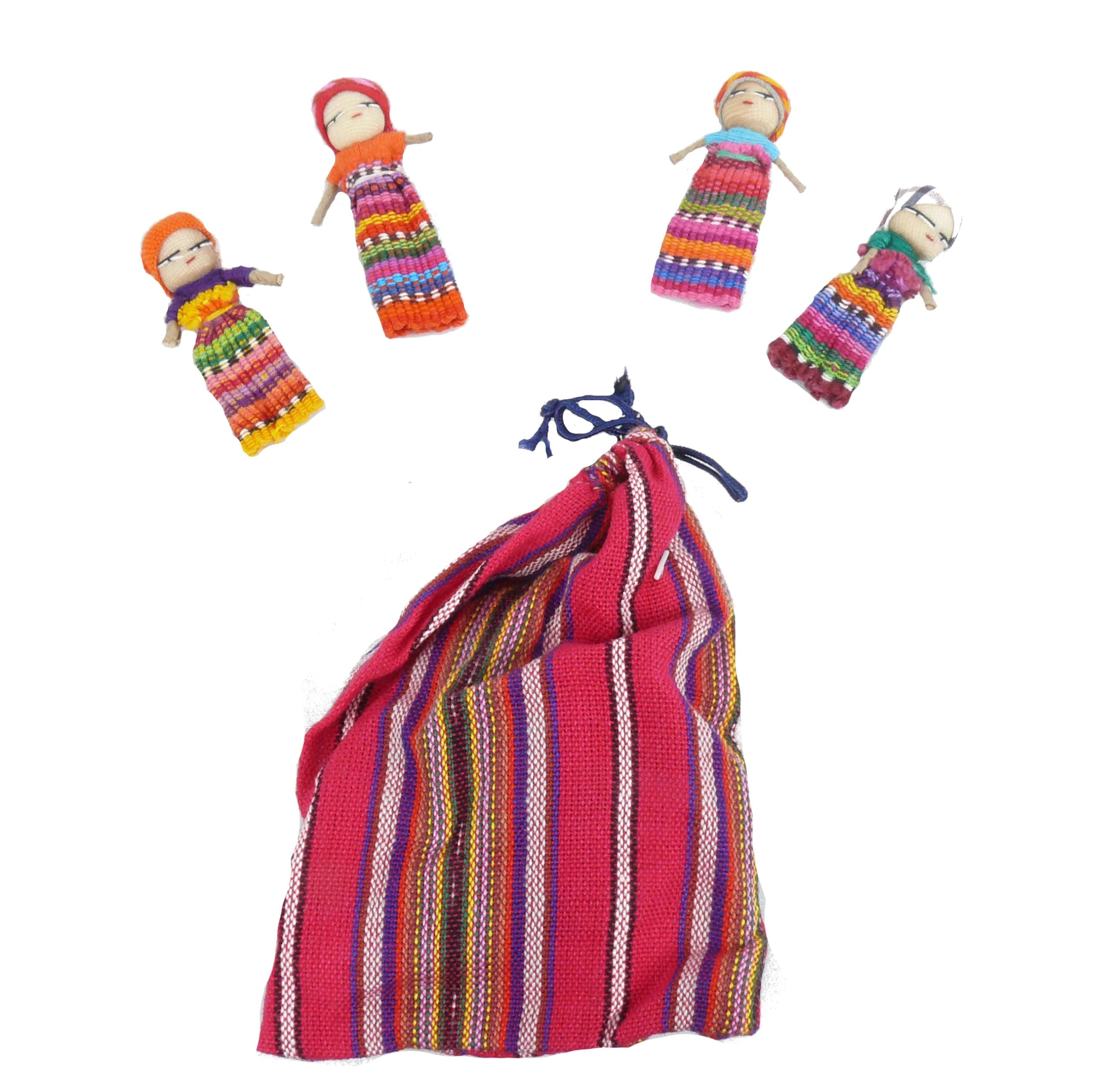 Worry Dolls, Pack of 4 in Bag, Large, Worry Doll, Worry Eater