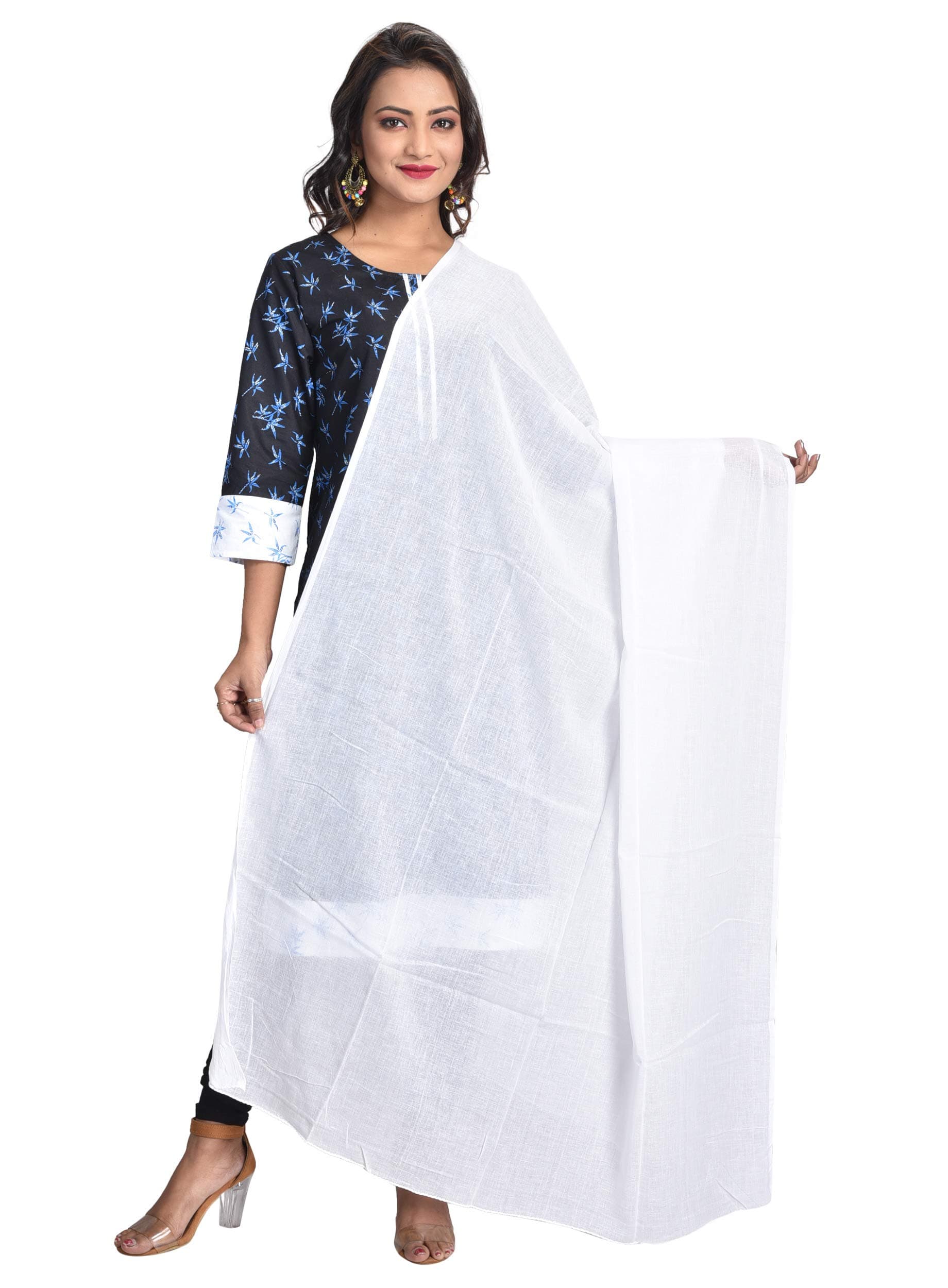 Women's Pure Cotton Single-Colored Traditional Authentic Bandhej Bandhani Dupatta Chunni