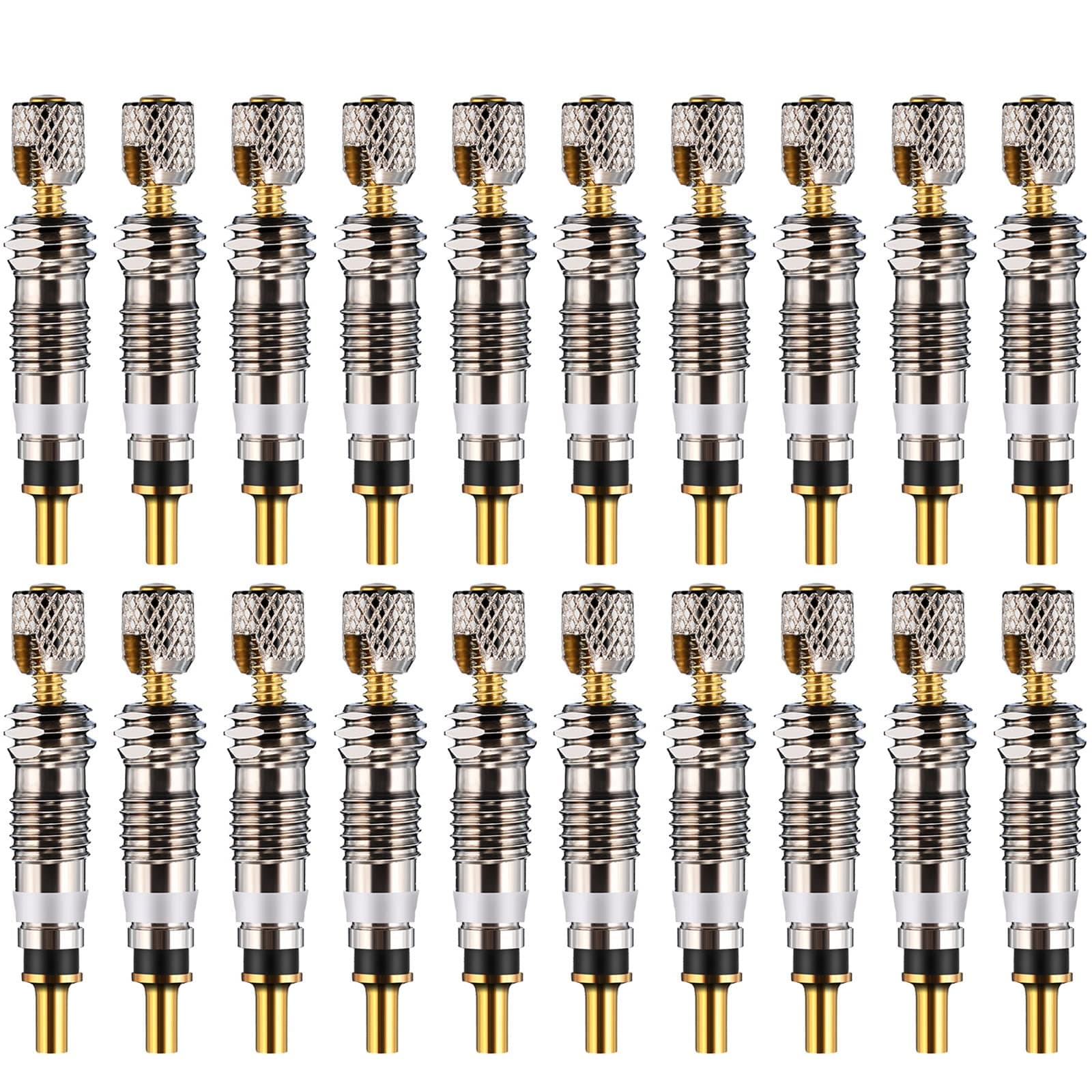 Boao 20 Pieces Presta Valve Core Bike Replacement Brass Tubeless Core for Tubeless Road MTB Bike, Stan's, Vittoria, Continental, Kenda and Mor