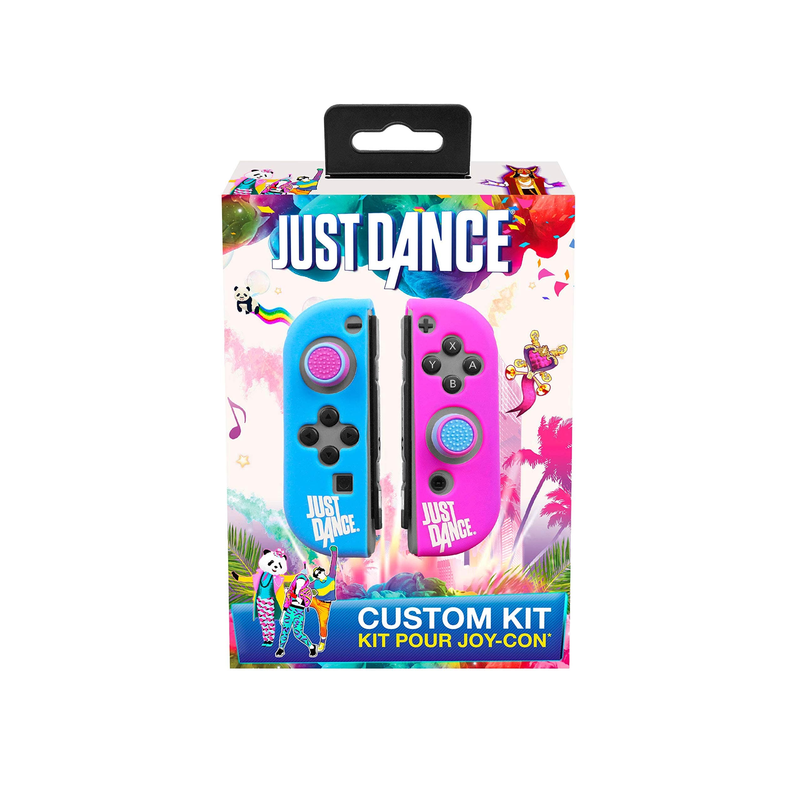 Just Dance 2019 - Custom Kit - Silicone Protective Cases for JoyCon, Non-Slip Soft Shell with Precision Thumb Grips Caps Accessories for Nintendo Switch Joy-Con Controller joysticks