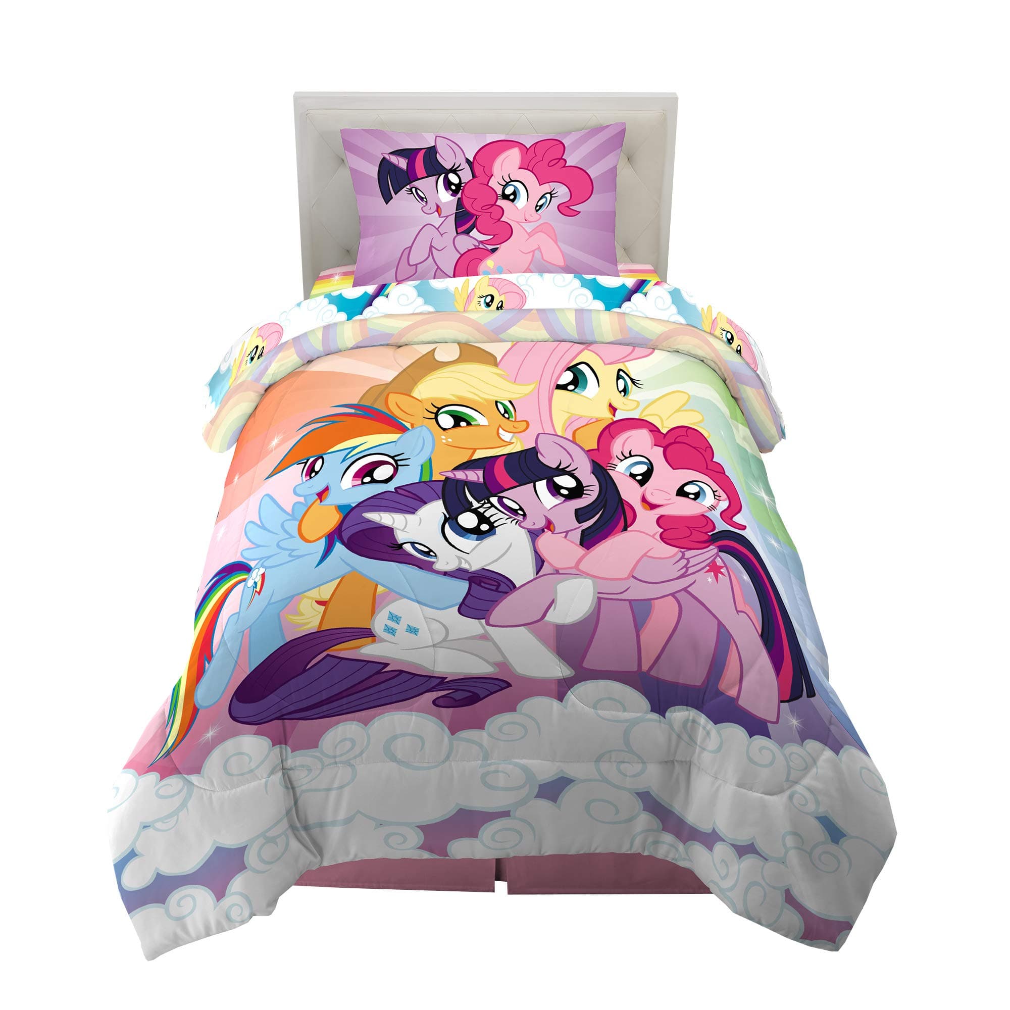 Kids Bedding Super Soft Microfiber Comforter and Sheet Set, 4 Piece Twin Size, Unicorn My Little Pony
