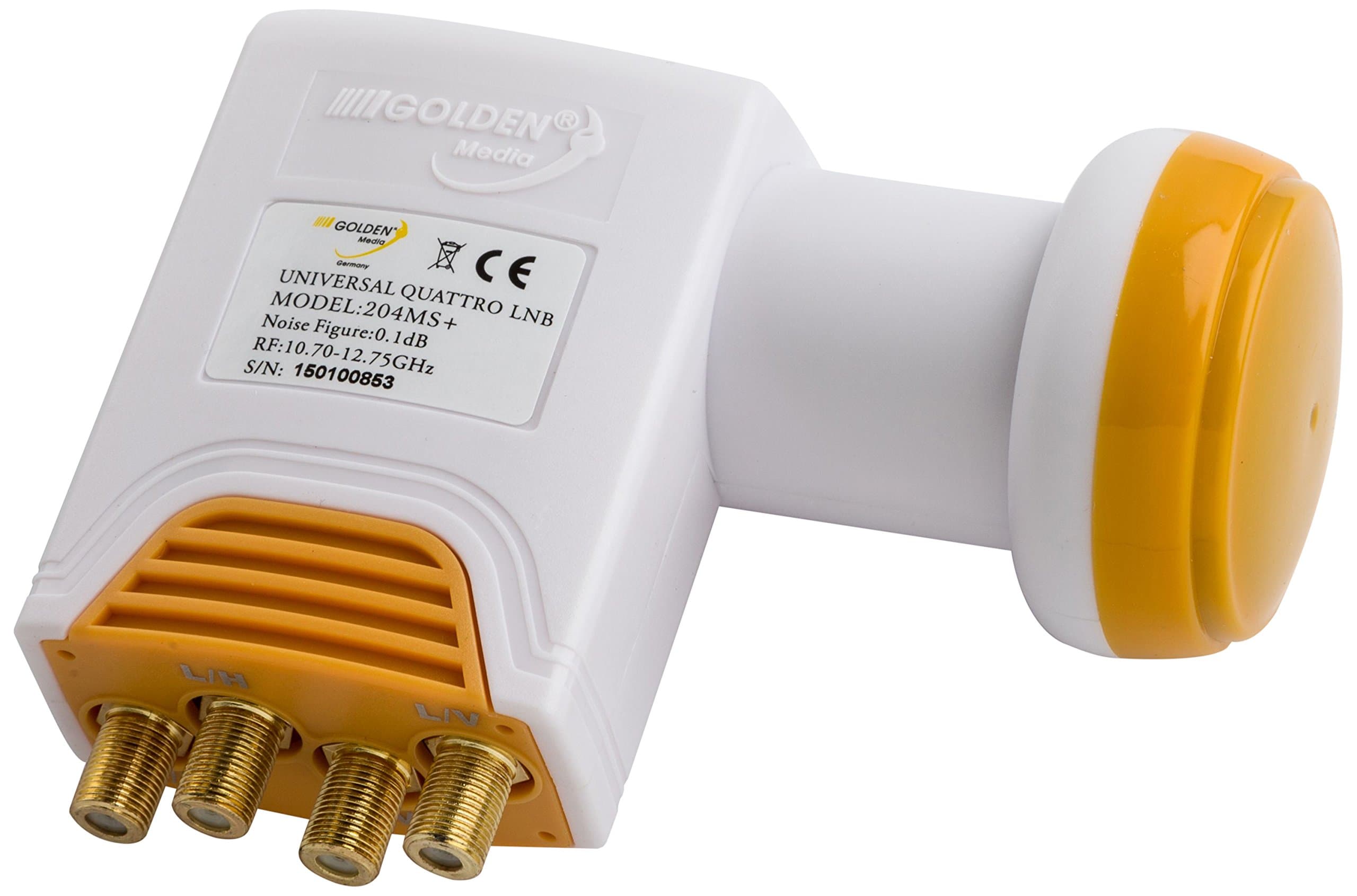 Golden Media High Gain Universal Quattro LNB with Gold-Plated Contacts Full HD, 4 K (0.1 dB)