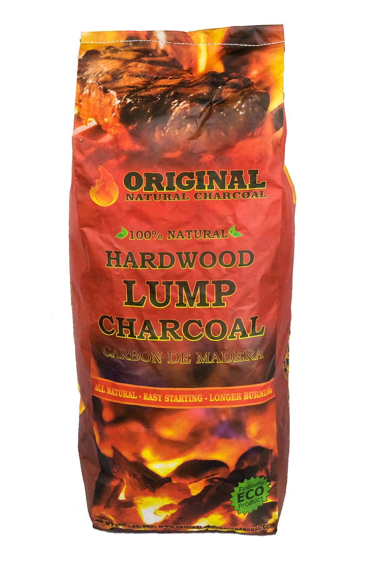 100% Natural Hardwood Lump Charcoals - Unique Blend of Apple, Cherry, and Oak Trees - No Smoke, No Sparks, and Low Ash (17.6lbs)