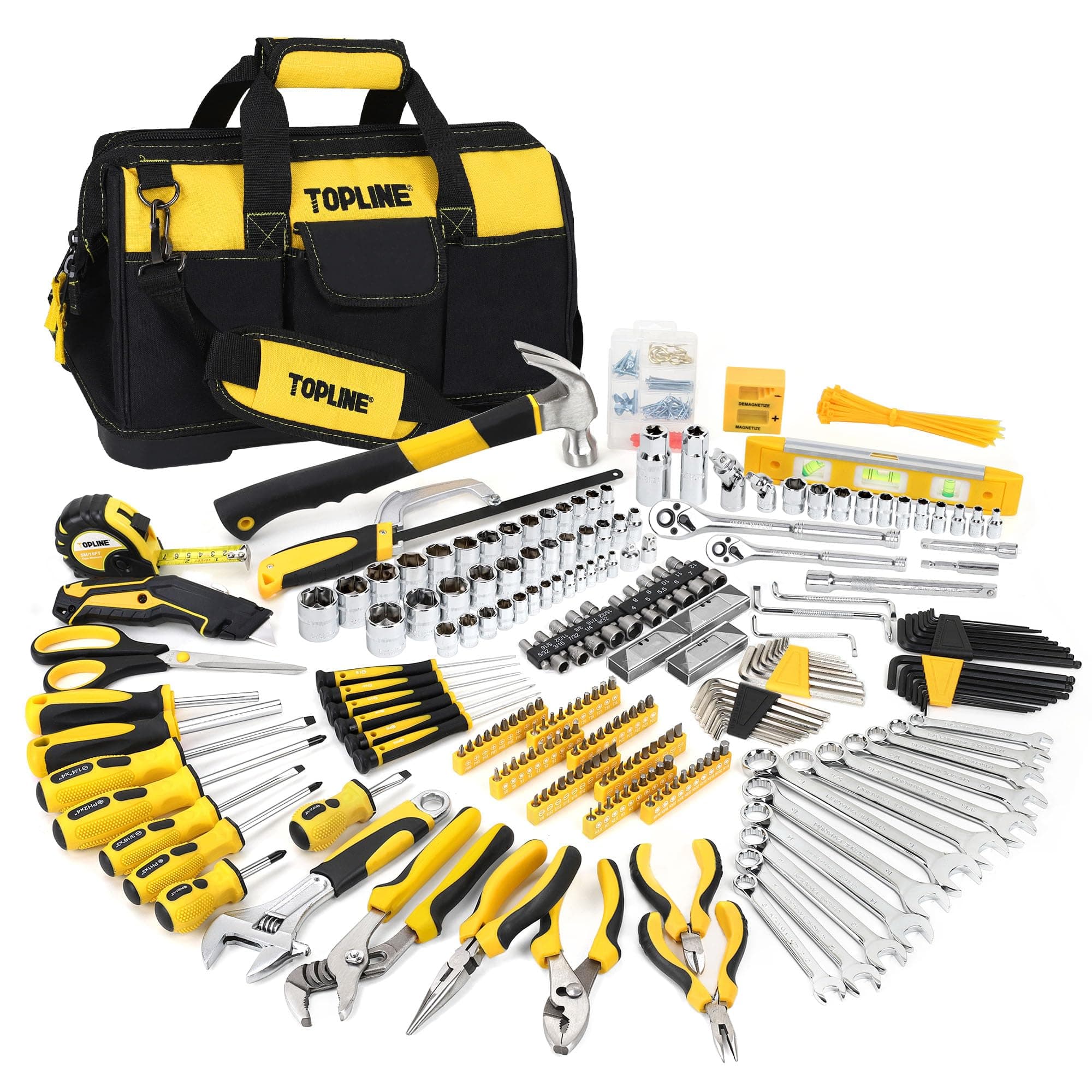 467-Piece Household Home Tool Sets for Mechanics, 16-Inch Tool Bag with Heavy Duty Home Tool Kit Included, Tool Sets for Men, Tool Kits for Home General Maintenance, Basic Applications
