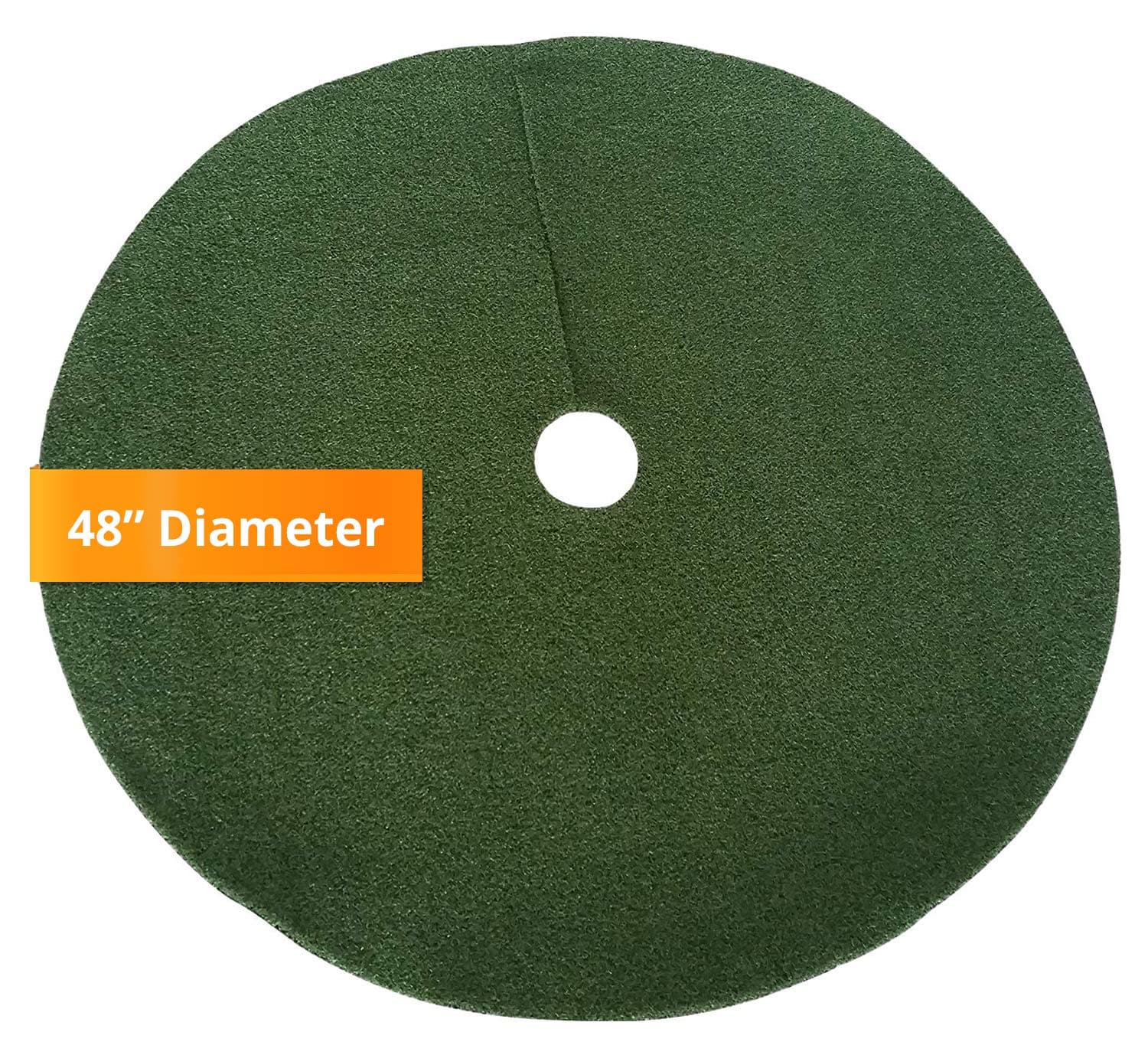 Zen Garden Artificial Grass Christmas Tree Skirt w/Anti-Slip Rubber Base (48" Diameter) | Realistic Synthetic Round Grass Rug | Indoor & Outdoor Xmas Tree Skirts | Unique Holiday Decorations (Green)