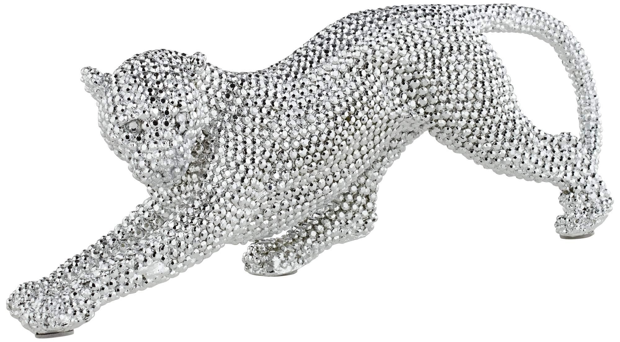 Studio 55D Silver Prowling Leopard 17 1/2" Wide Accent Sculpture