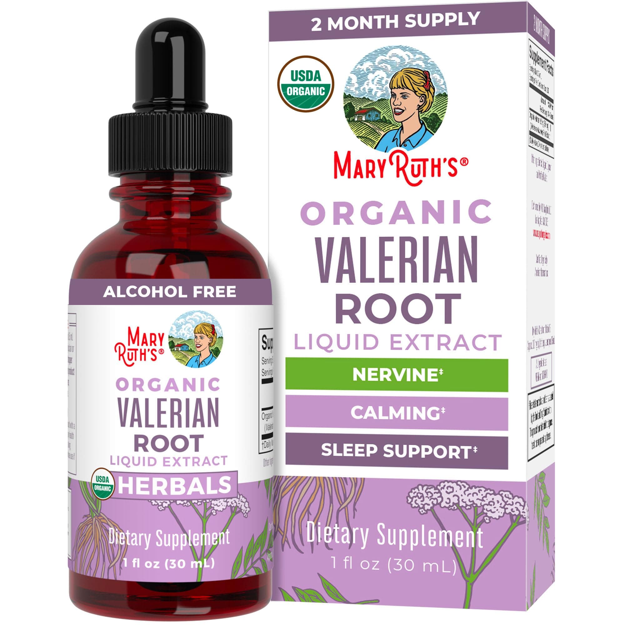 Valerian Root by | 2 Month Supply | Sugar Free | USDA Valerian Root Drops | Support Sleep, Calm, and Stress | Vegan | Non-GMO | Gluten Free | 60 Servings