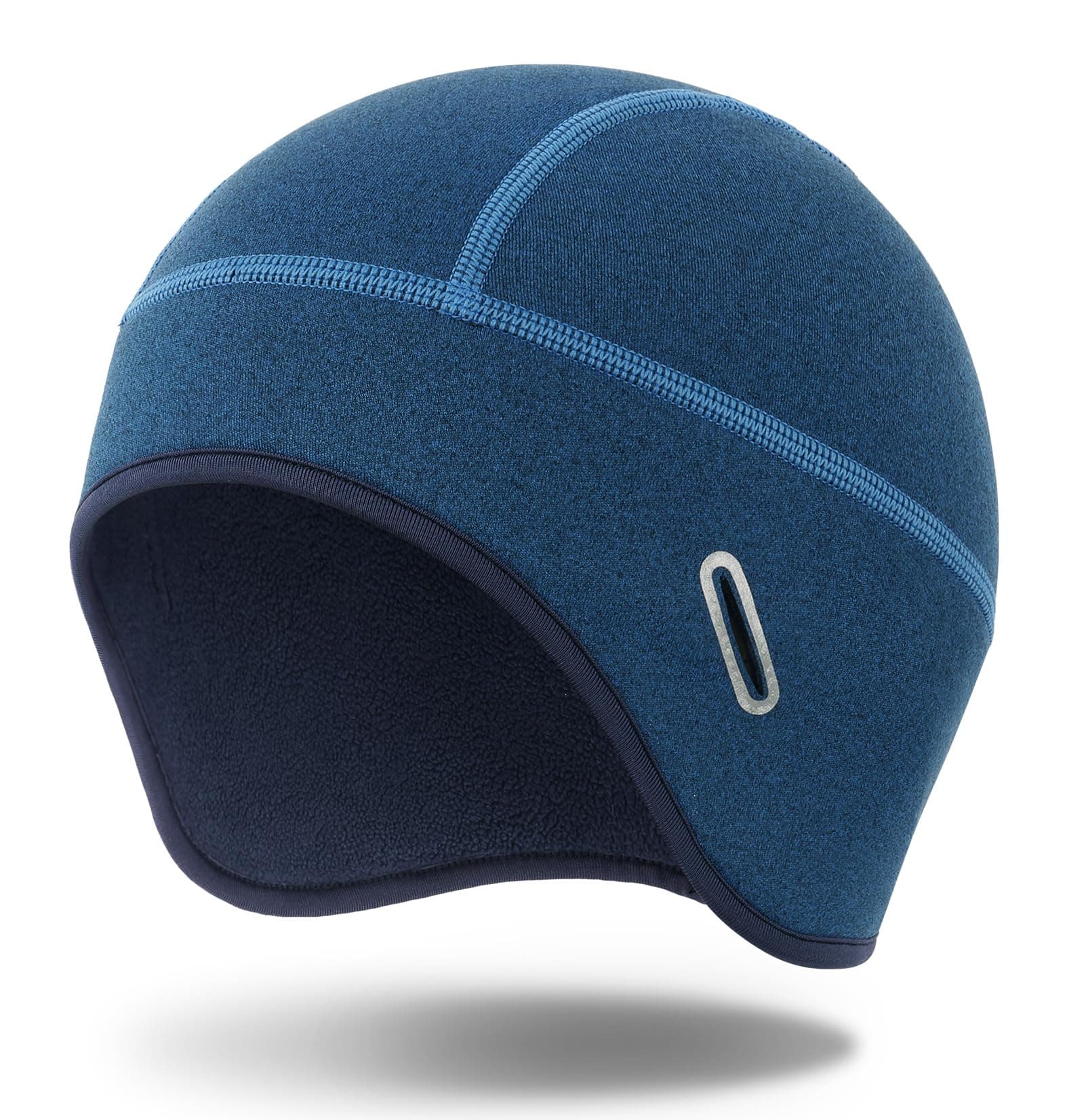 Winter Helmet Liner Skull Cap, Fleece Lined Warm Cycling Cap with Glasses Holes, Thermal Hat Beanie for Men Women