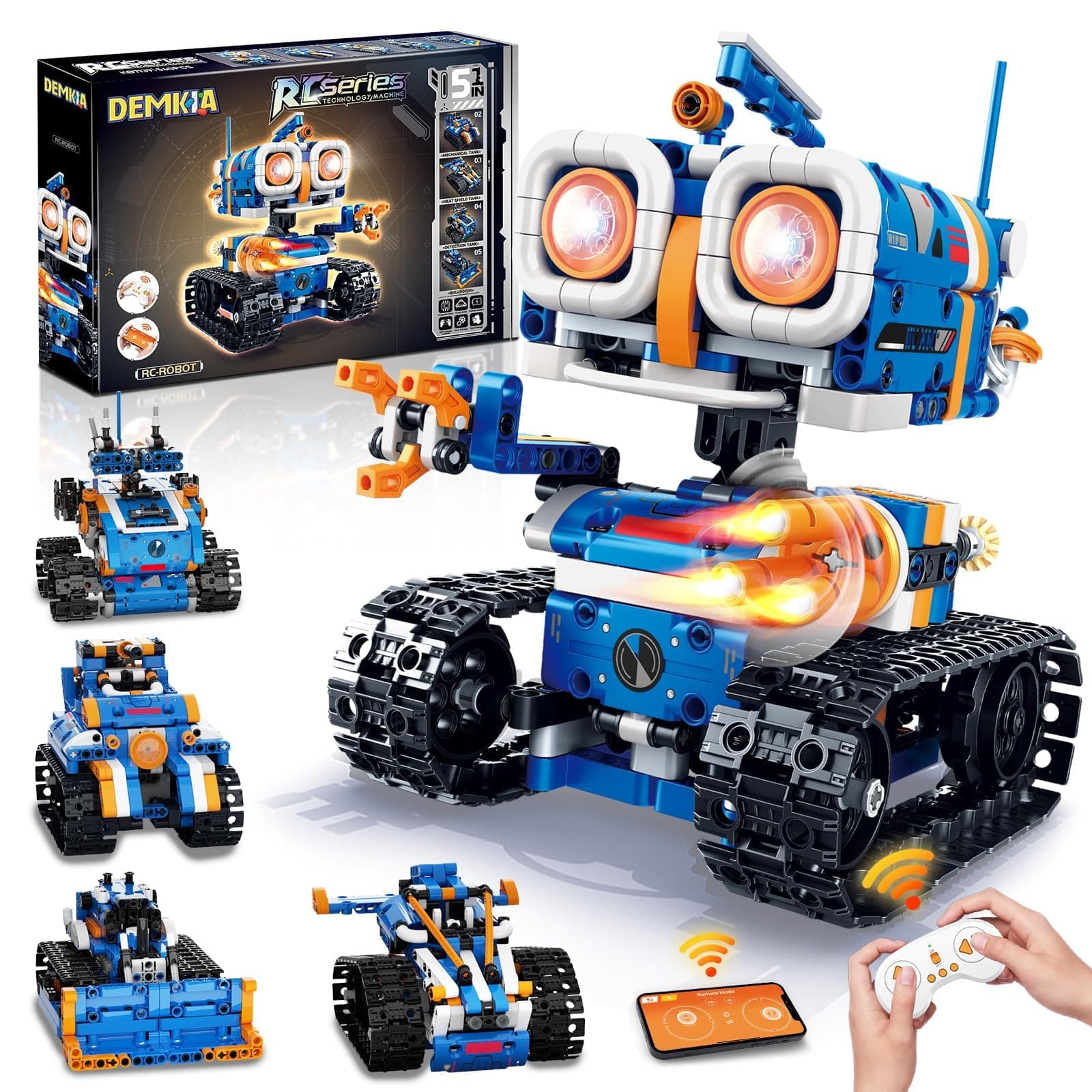 5in1 STEM Robot Building Kit, 560 PCS APP/Remote Control Mech RC Robotics for Kids Ages 8-12, Science Kit Coding Robots Toy Set, Birthday Gifts for Boys Age 8-14+