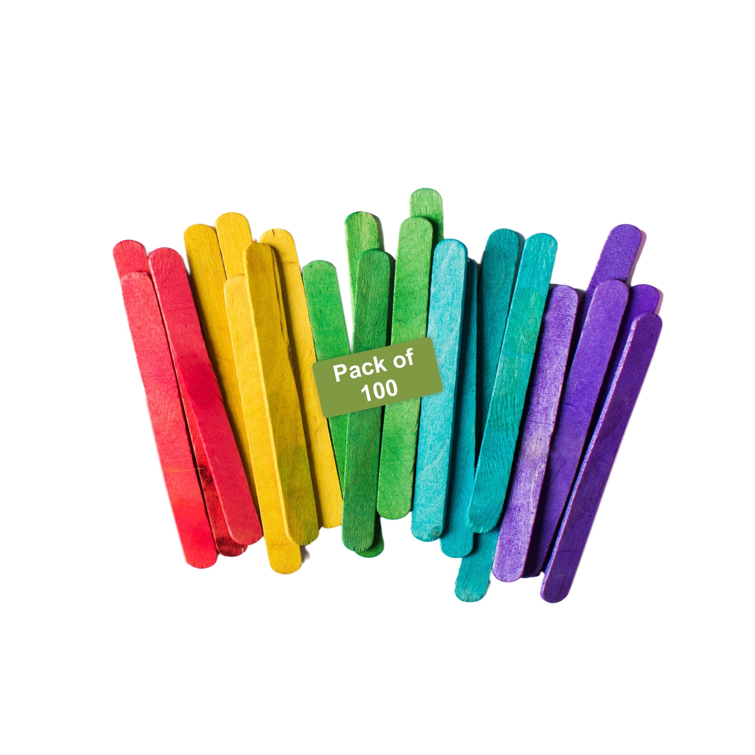 4.5" Colored Wooden Craft Sticks - Pack of 100ct