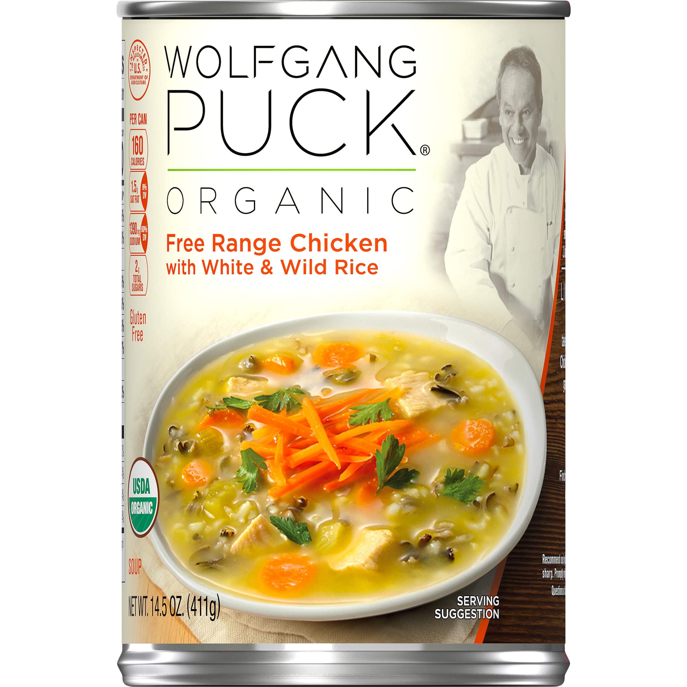Wolfgang Puck Organic Free Range Chicken with White & Wild Rice Soup, 14.5 oz