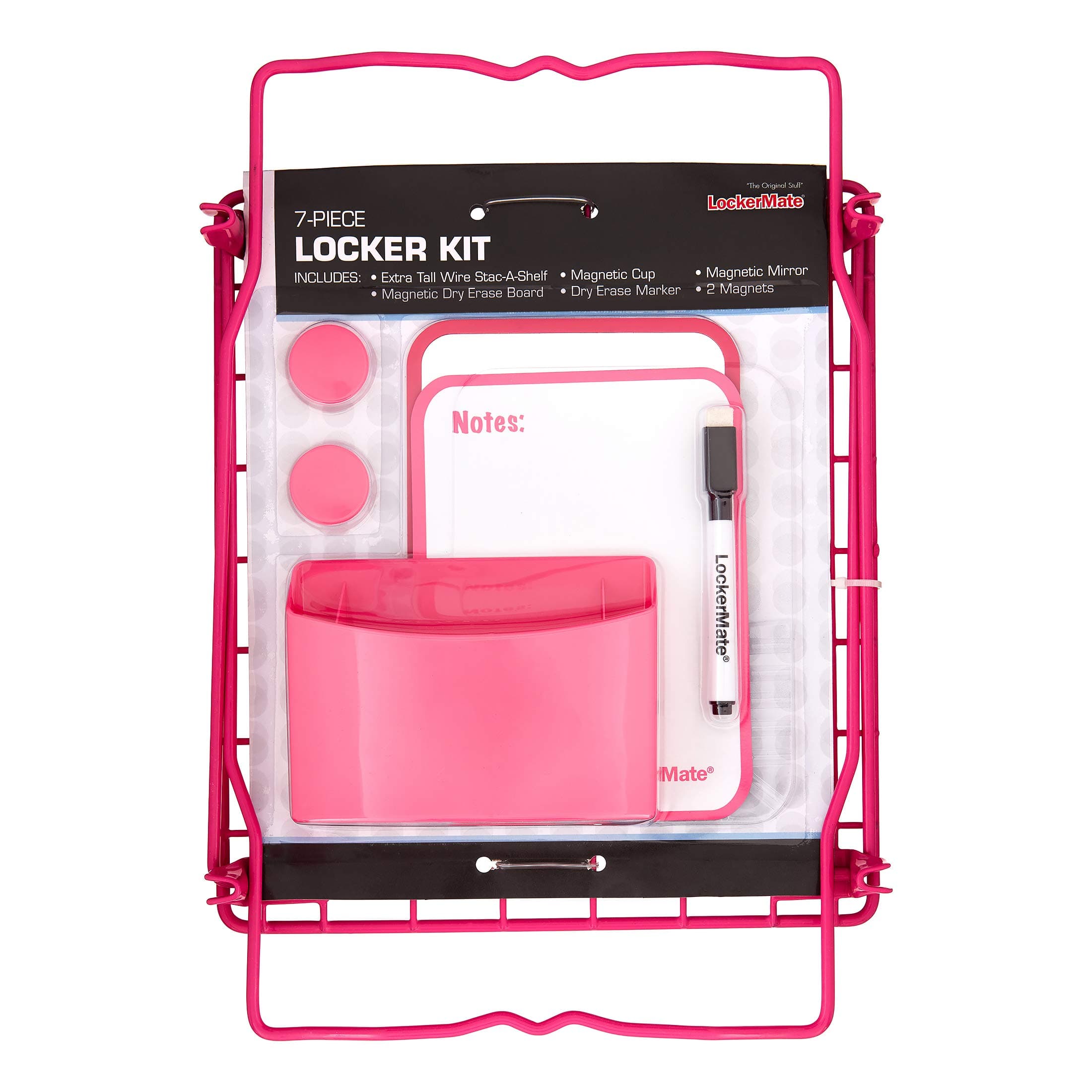 LockerMate 7-Piece Locker Kit with 12" Stac-A-Shelf (Pink)
