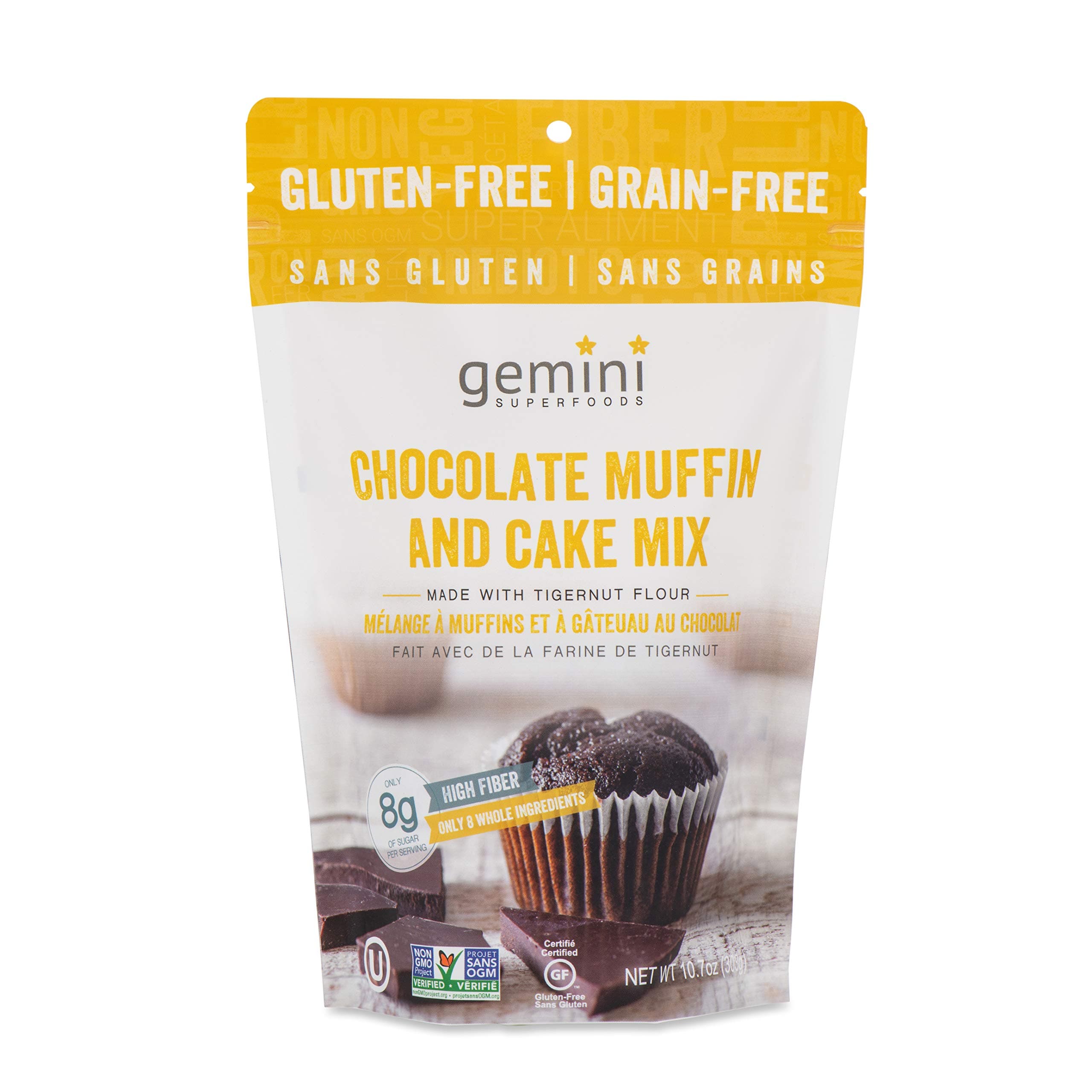 TigerNut Chocolate Muffin & Cake Mix 10.7 oz 1-pack | Prebiotic Fiber | Vegan | Paleo Friendly | Refined Sugar-Free | Grain-Free | Gluten-Free | Kosher | Non-GMO
