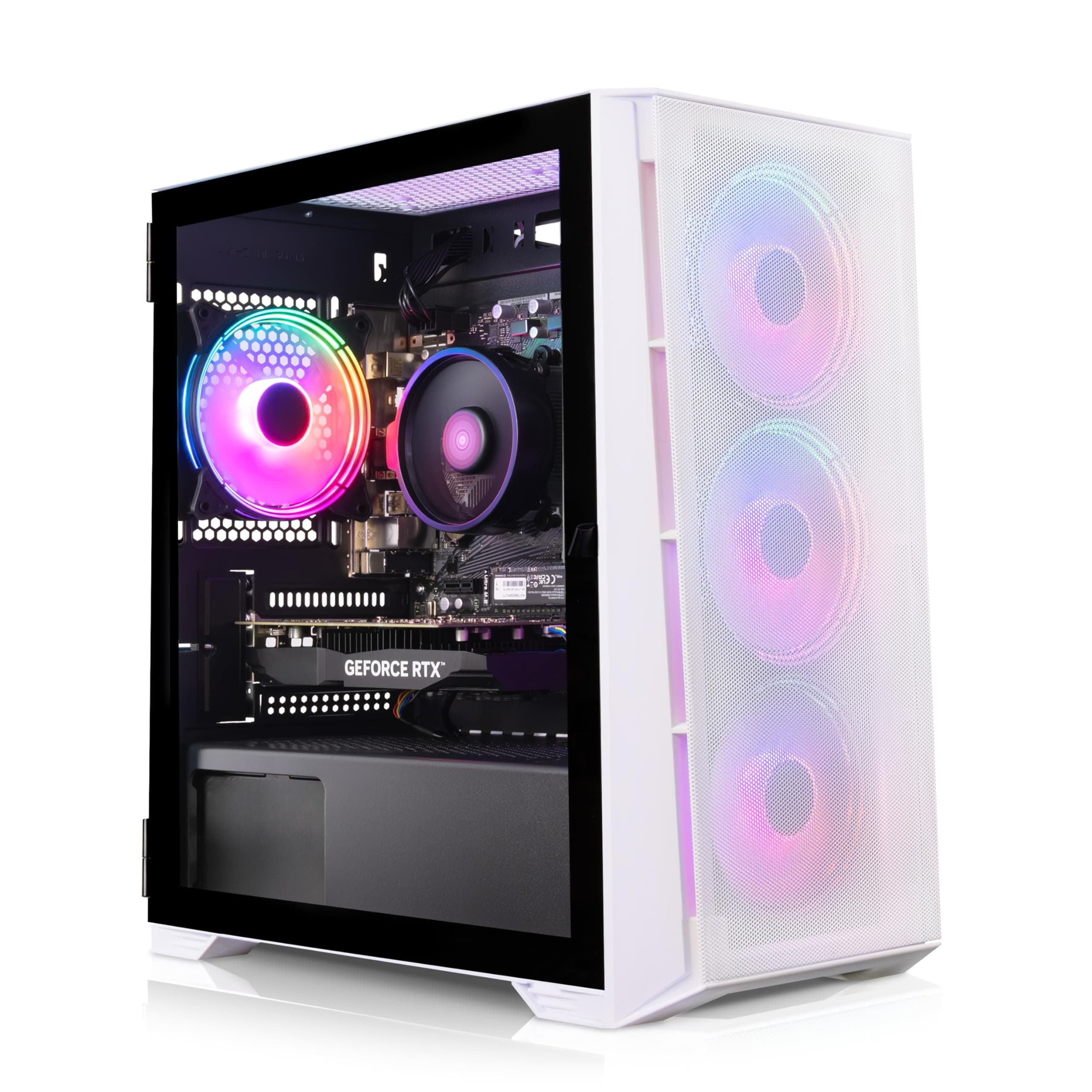 ADMI Gaming PC - AMD Ryzen 5 5500 - NVIDIA RTX 3050 6GB GDDR6-16GB 3200MHz DDR4-1TB NVMe - X= Airflow RGB (White) - WiFi - Windows 11