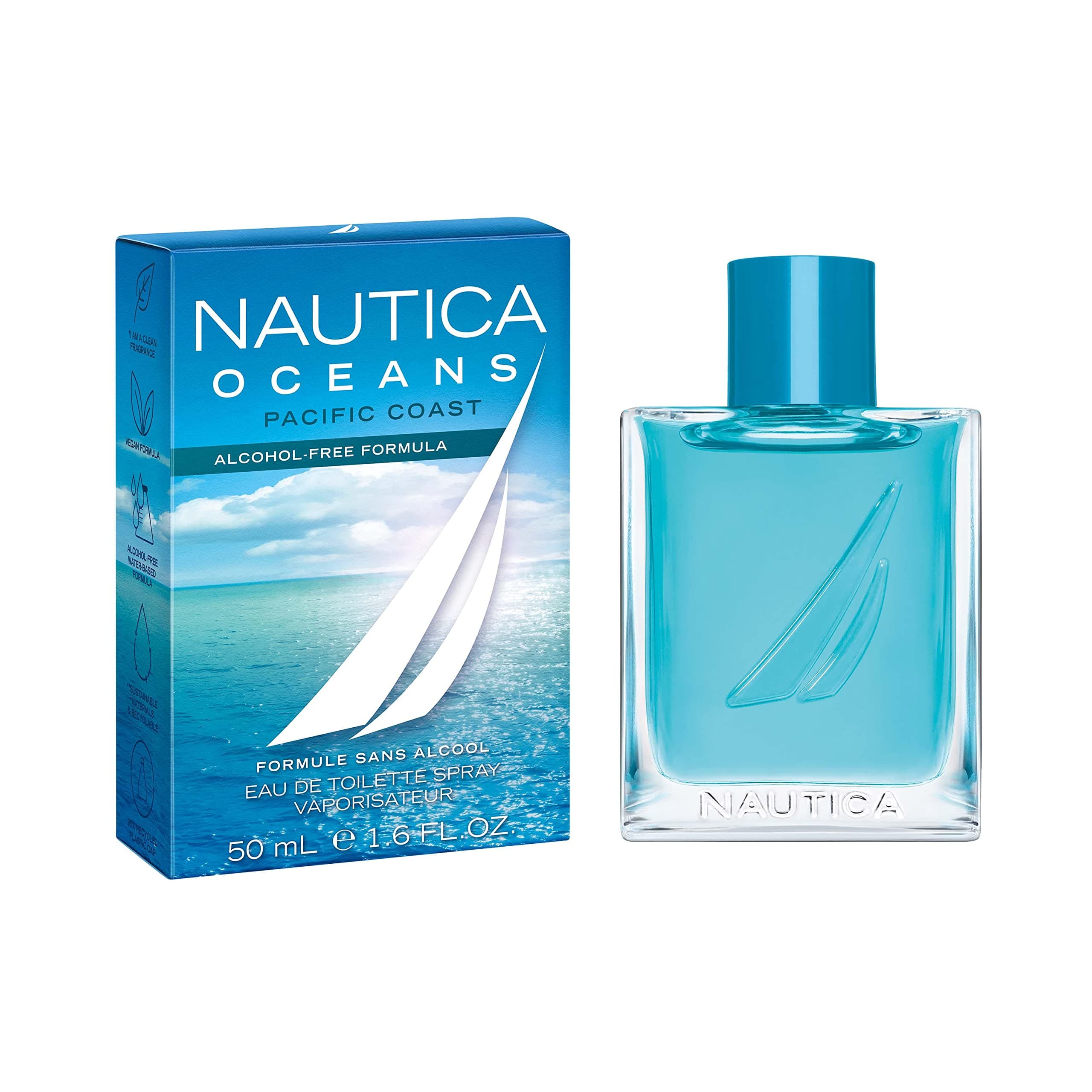 Oceans Pacific Coast Eau de Toilette 1.6 fl oz (Pack of 1), Notes of Apple, Cyclamen, and Amberwood, Men's Fragrance, Long Lasting, Everyday Fragrance, Travel Size