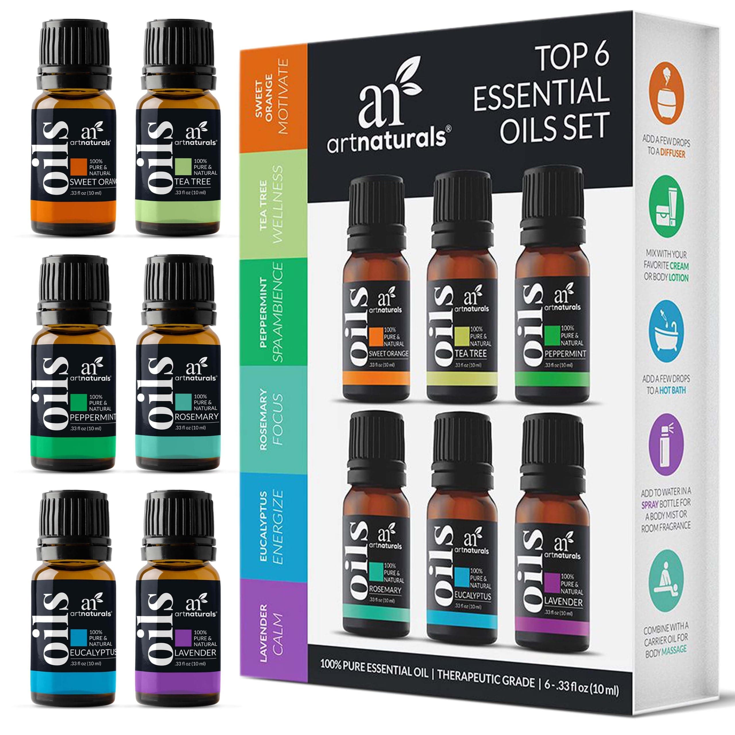 Aromatherapy Essential Oil Set - 100% Pure of the Highest Therapeutic Grade - Premium Gift Set