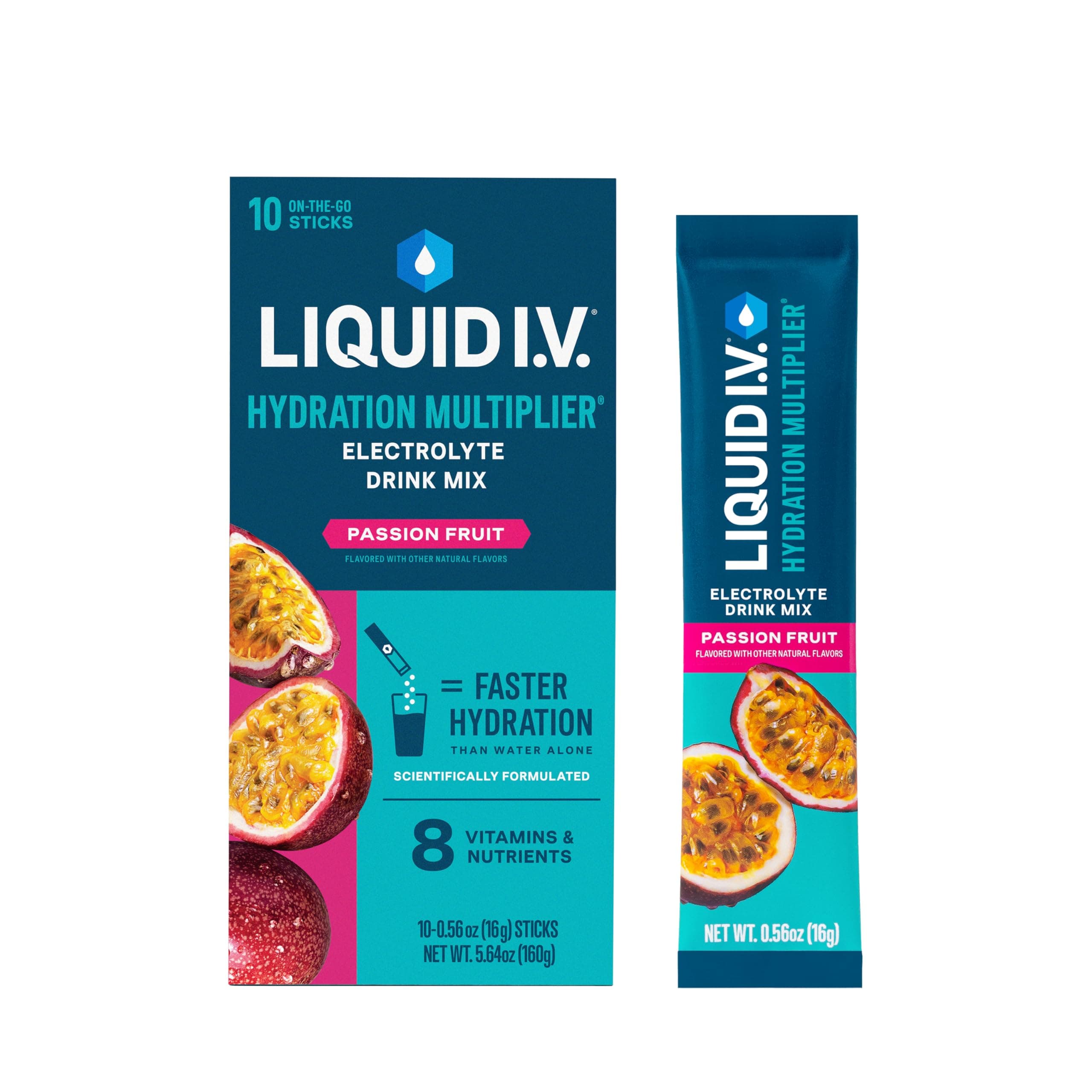 Liquid I.V.® Hydration Multiplier - Passion Fruit | Electrolyte Powder Drink Mix | 1 Pack (10 Servings)