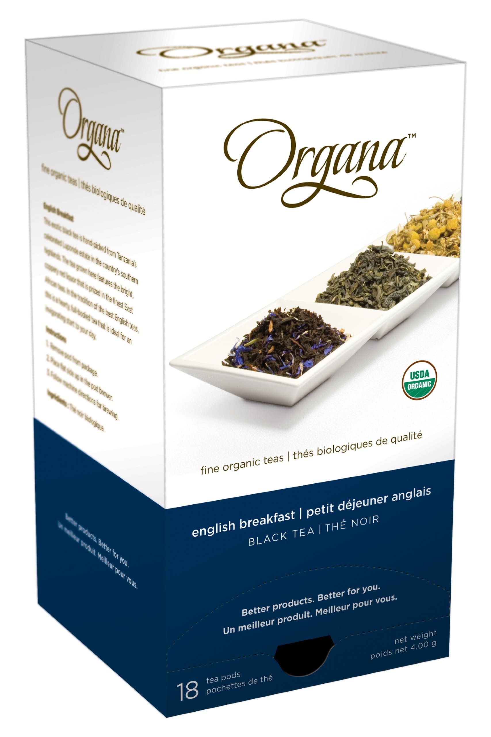 Organa ORG5020 English Breakfast Tea Pods, 18-count