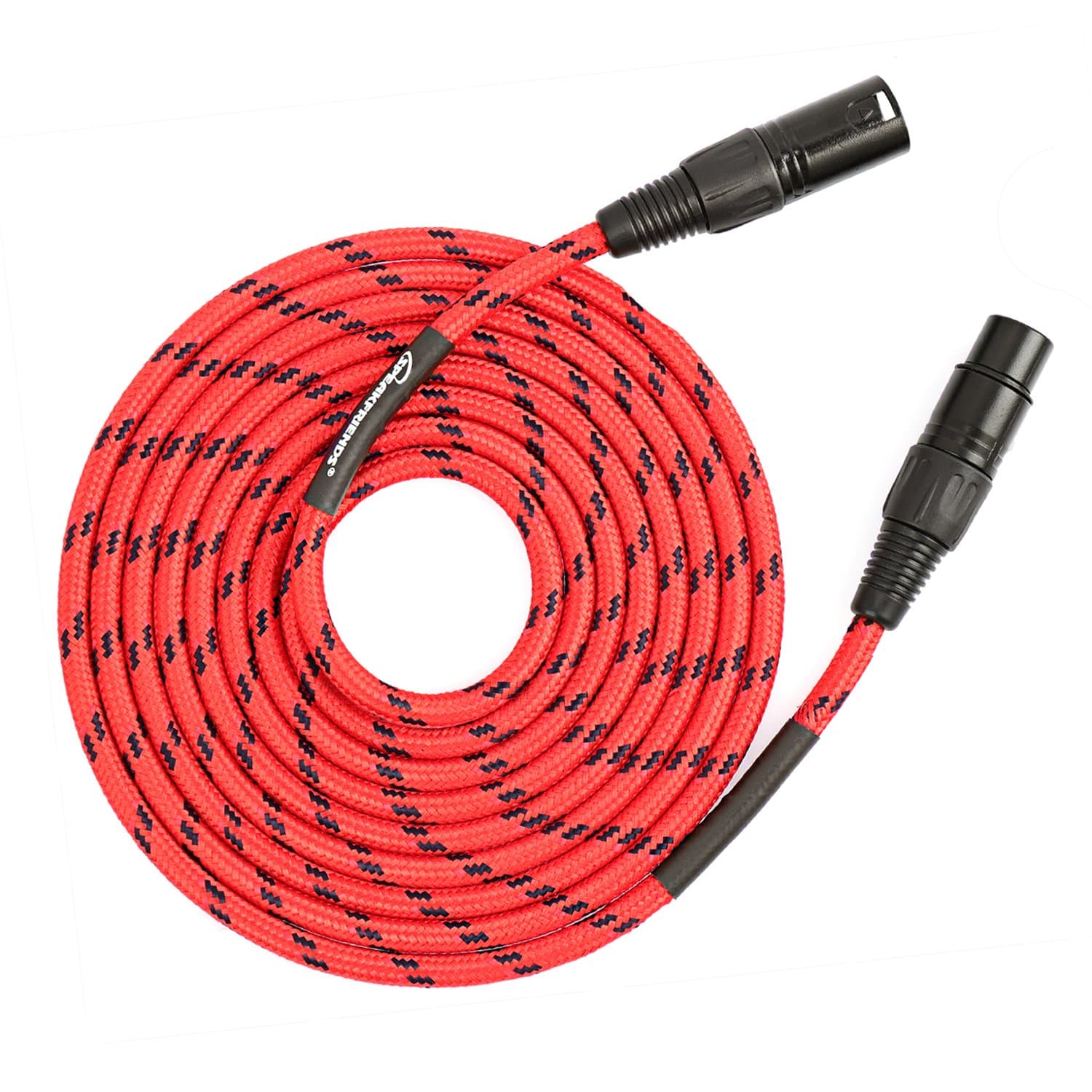 15ft Microphone Cable Professional 3-PIN Balanced XLR Male to XLR Female Mic Cable（15 Feet, Red）