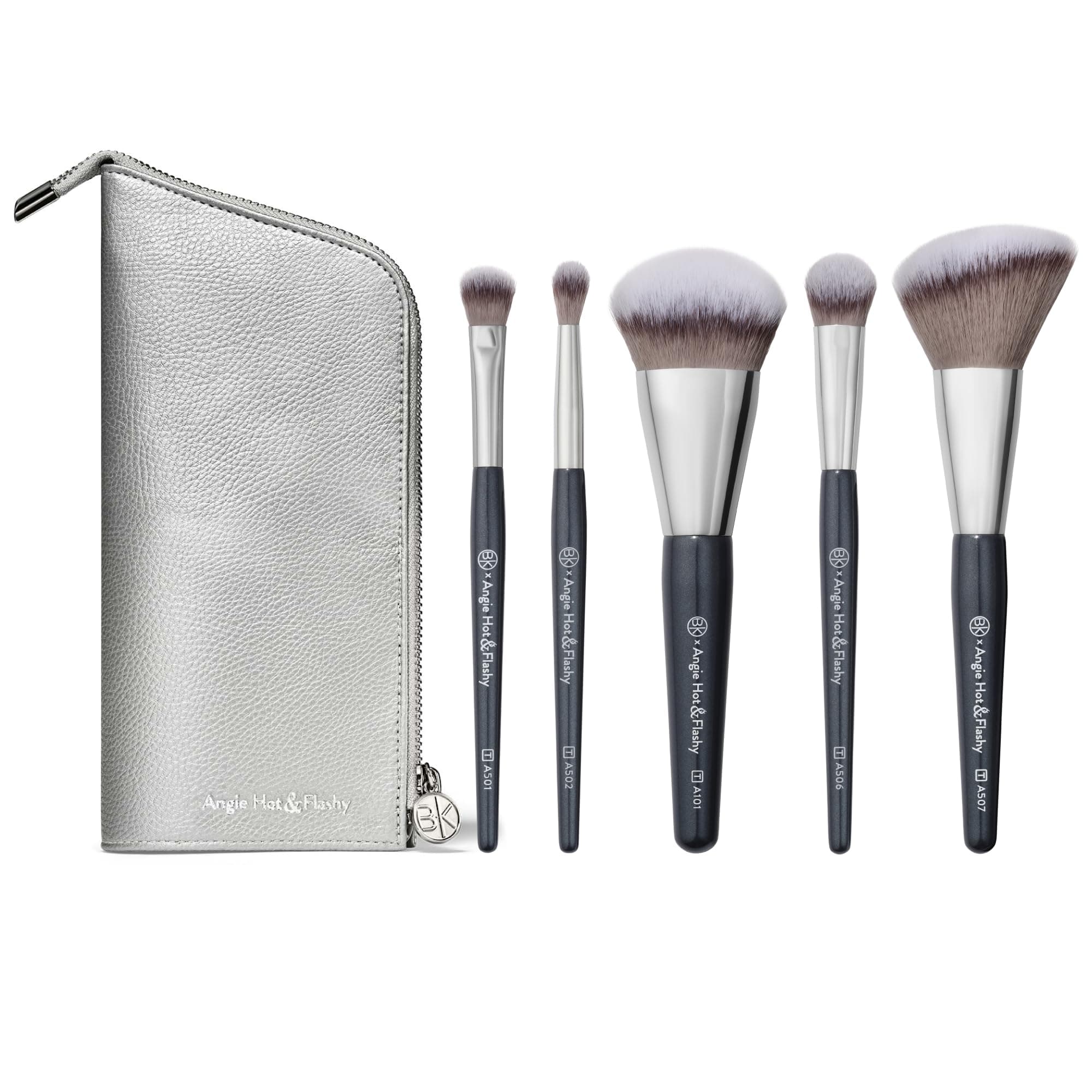 Angie Hot & Flashy Travel Brush Set with Pouch