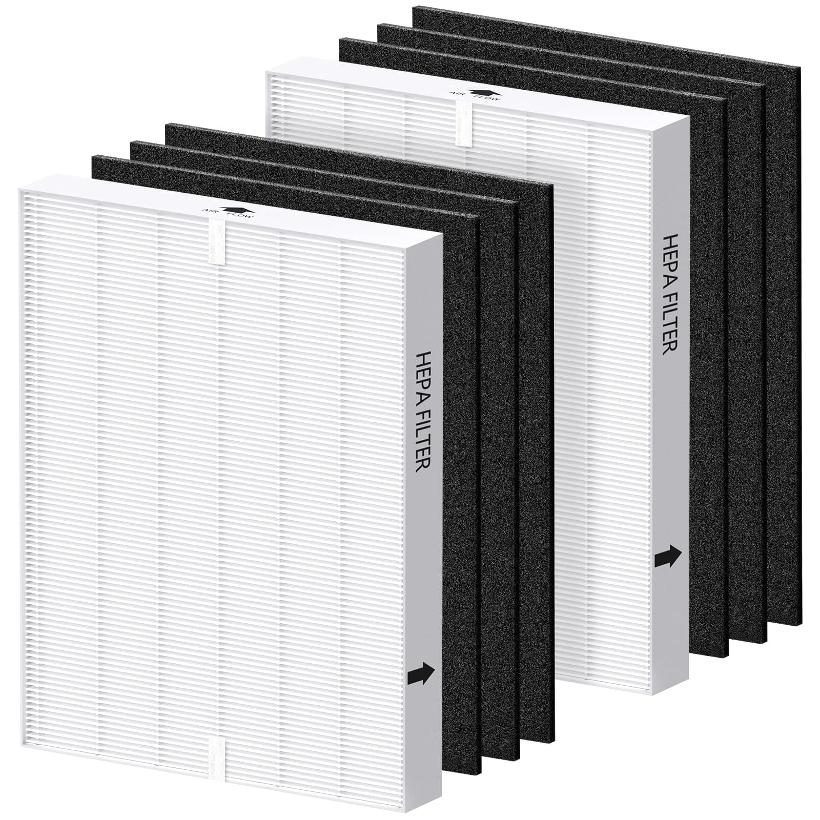 isinlive 2-Pack Airmega AP-1512HH Filter Replacement for Coway Airmega AP-1512HH and 200M Air Purifiers, 2 True HEPA and 6 Carbon Pre-Filters, Compared to Part # 3304899