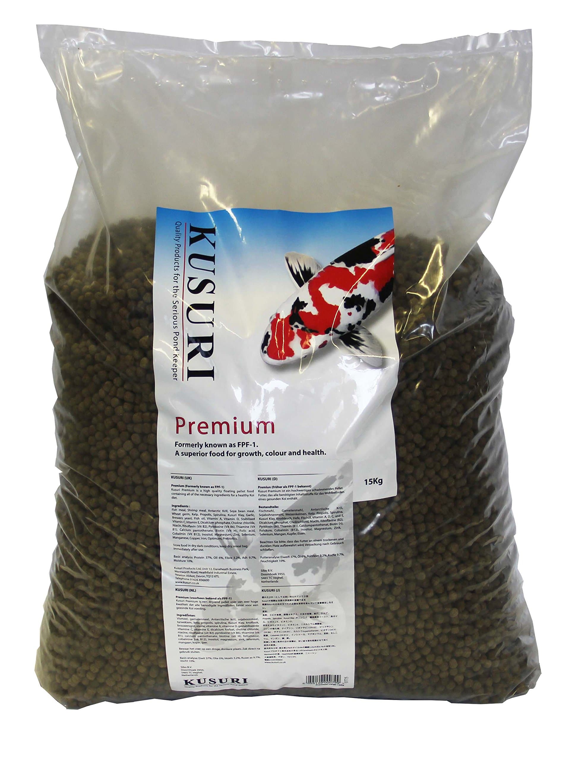 Kusuri Koi Food Premium, Large, 10 mm, 15 kg