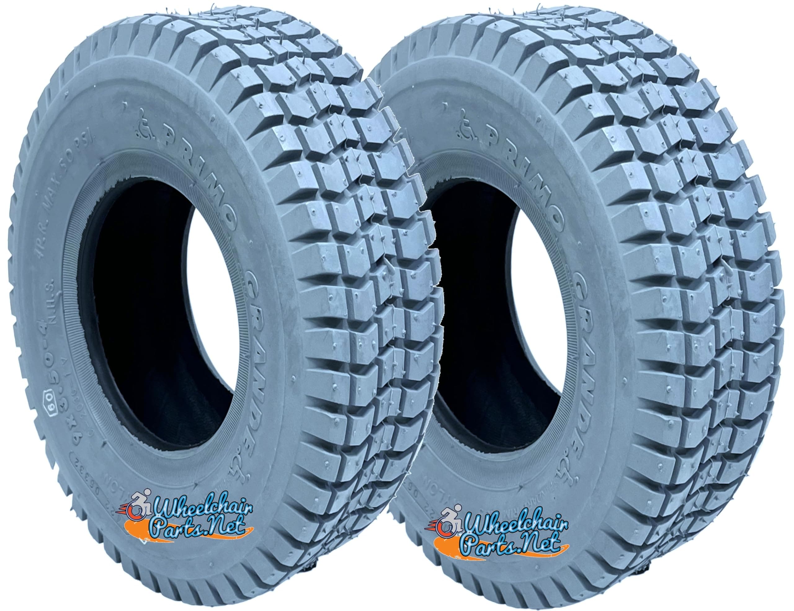 Pair of (2) 9" X 3.50" Pneumatic (Air Filled) Tires Wheelchair Hoveround mpv 4 5, for use with inner tubes