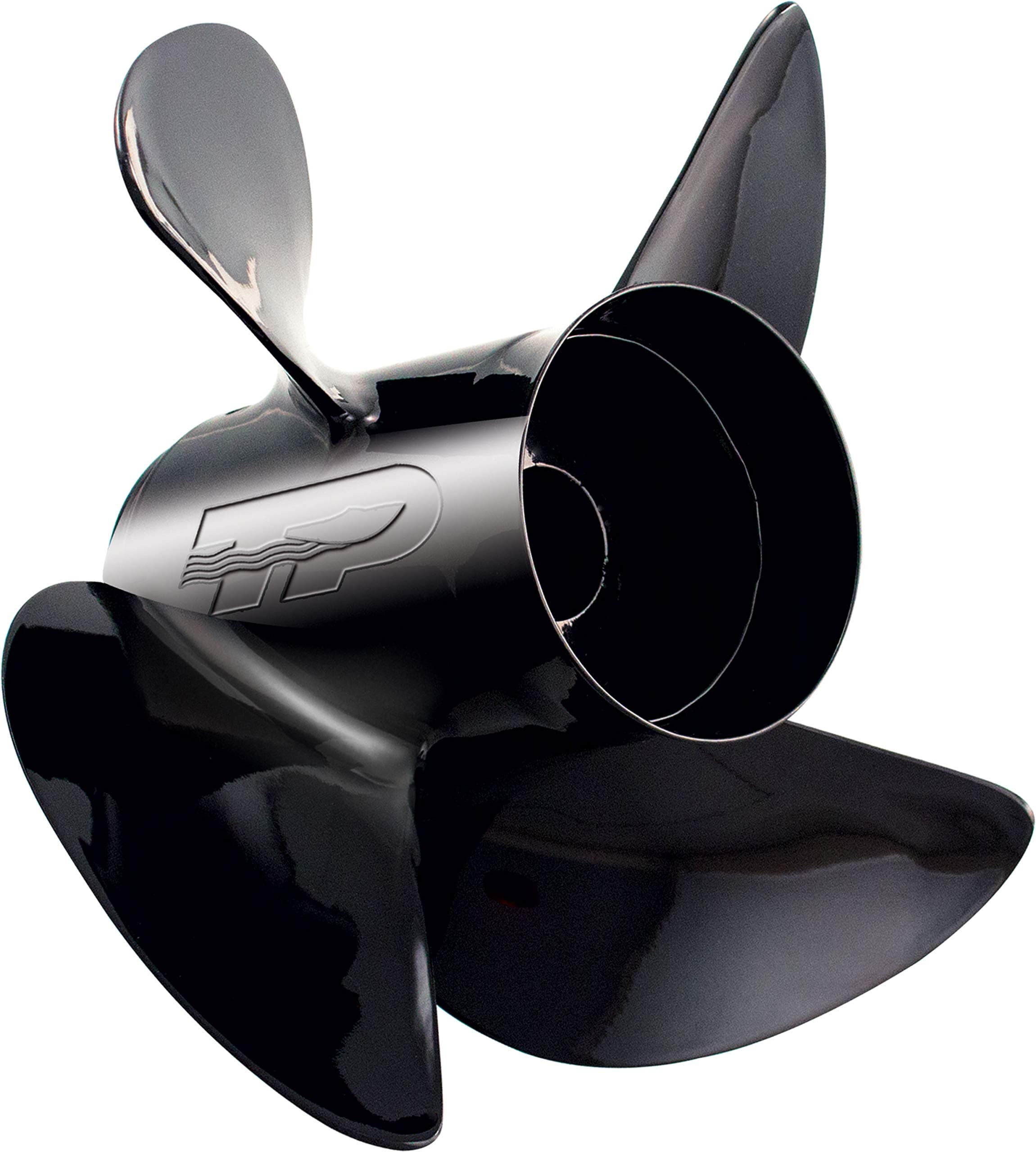 Turning Point Propellers 21431730 Hustler 4-Blade Aluminum Propeller for 40-150 HP Engines with 4.25" Gearcase - 13.25" x 17", Right Hand Prop LE1/LE2-1317-4 , Black , 2X-Large