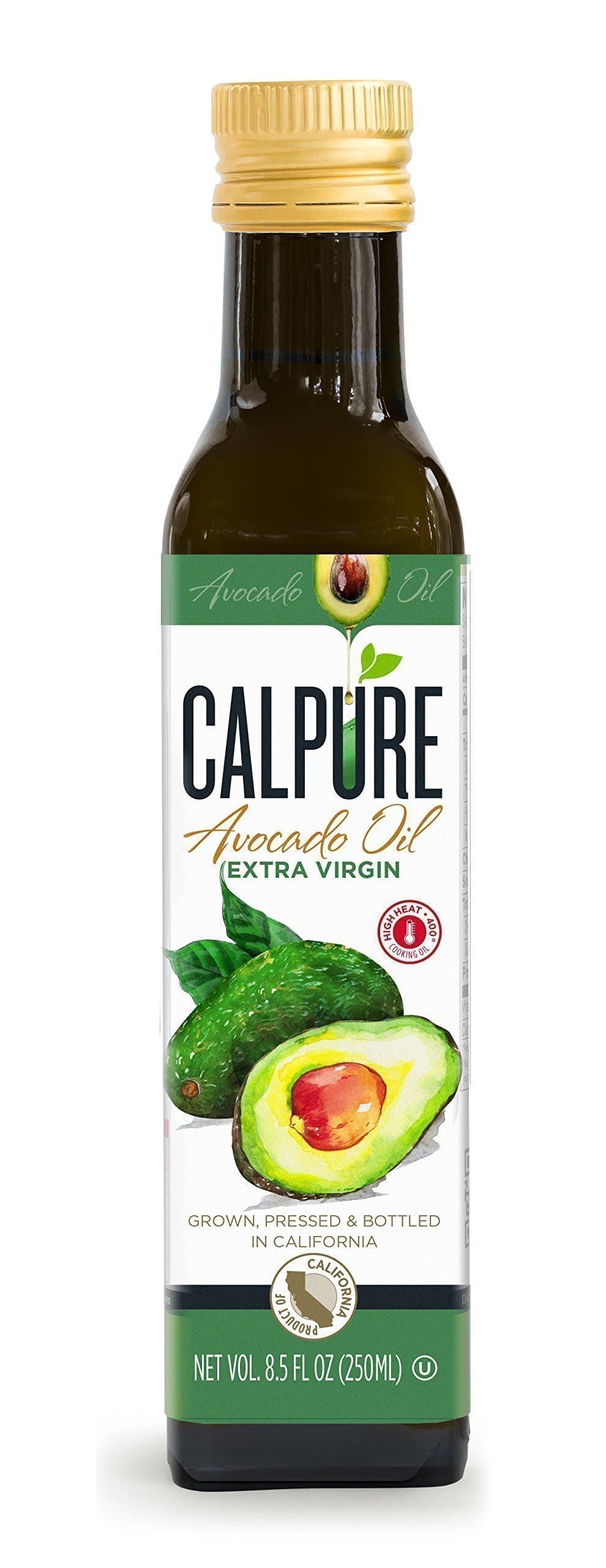 CalPure California Extra Virgin Avocado Oil - First Cold-Pressed, Unrefined, Made in California, 250ml