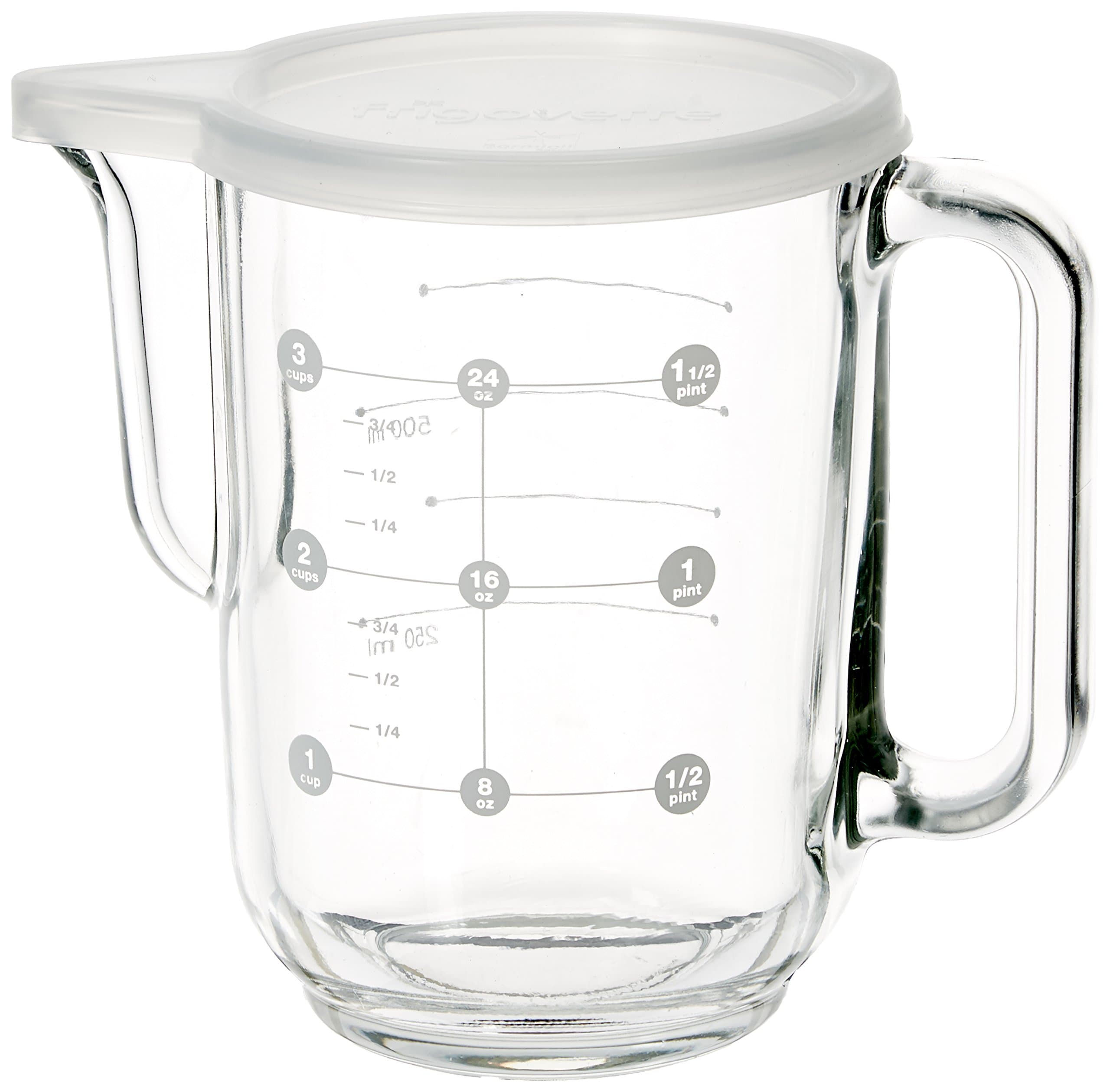 Bormioli Rocco Frigoverre Measure Pitcher with Lid, 34-Ounce
