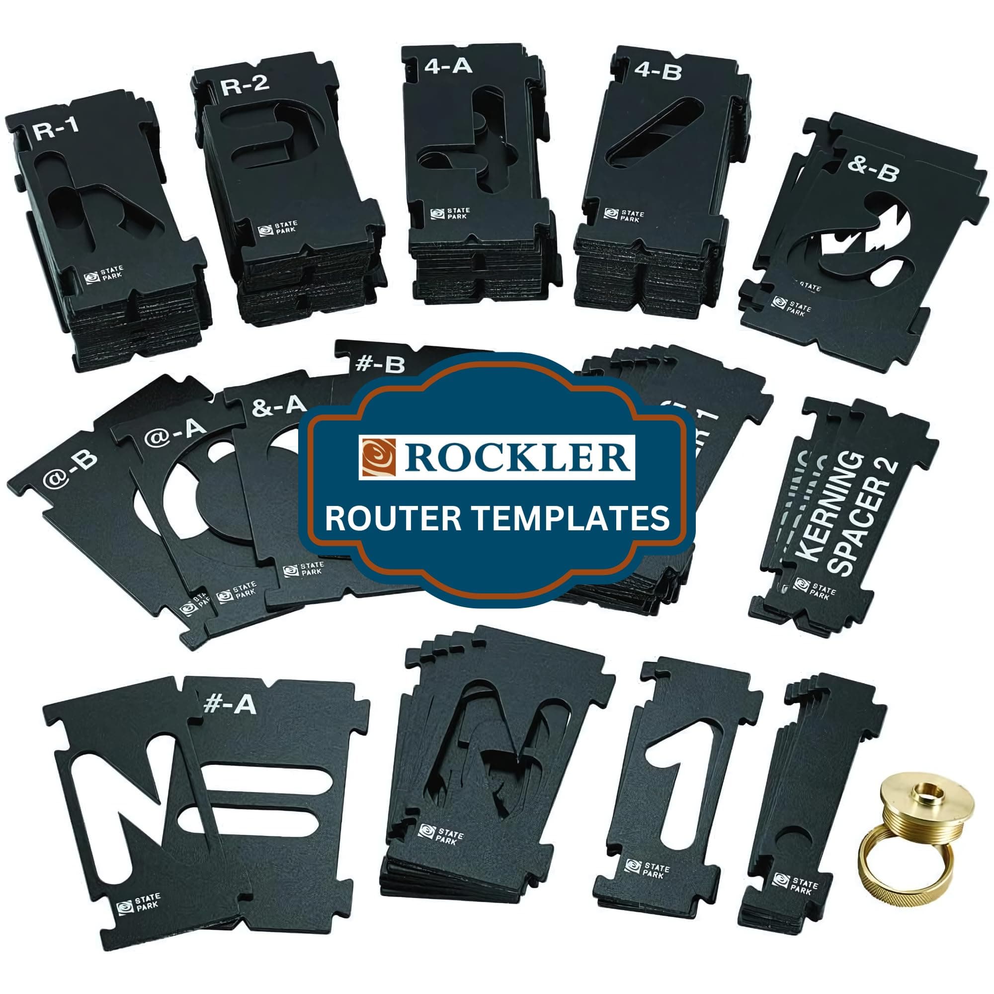 Router Letter Template Set (2.25”, 99 Pieces) – State Park Font Letter Router Template – Interlocking Sign Making Templates w/Letters, Numbers, Symbols & More - Interlock Signmaker's Templates