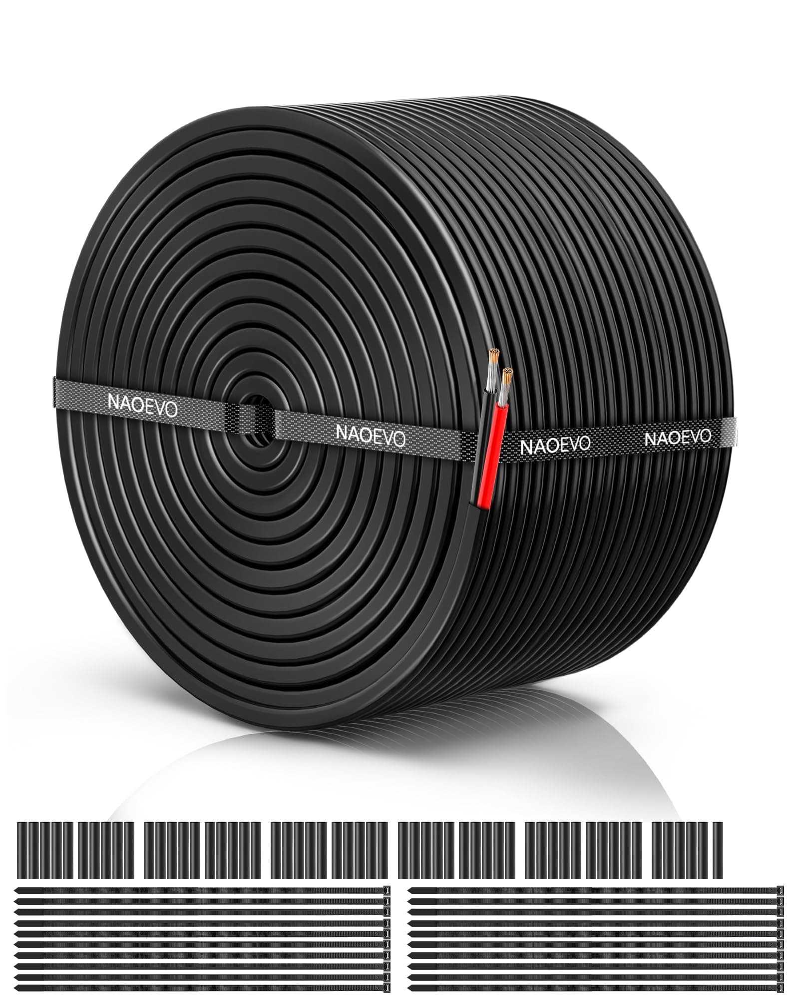 NAOEVO 2 Lead Wiring Harness for LED Lights, LED Light Pod Wiring Harness Kit(100FT)