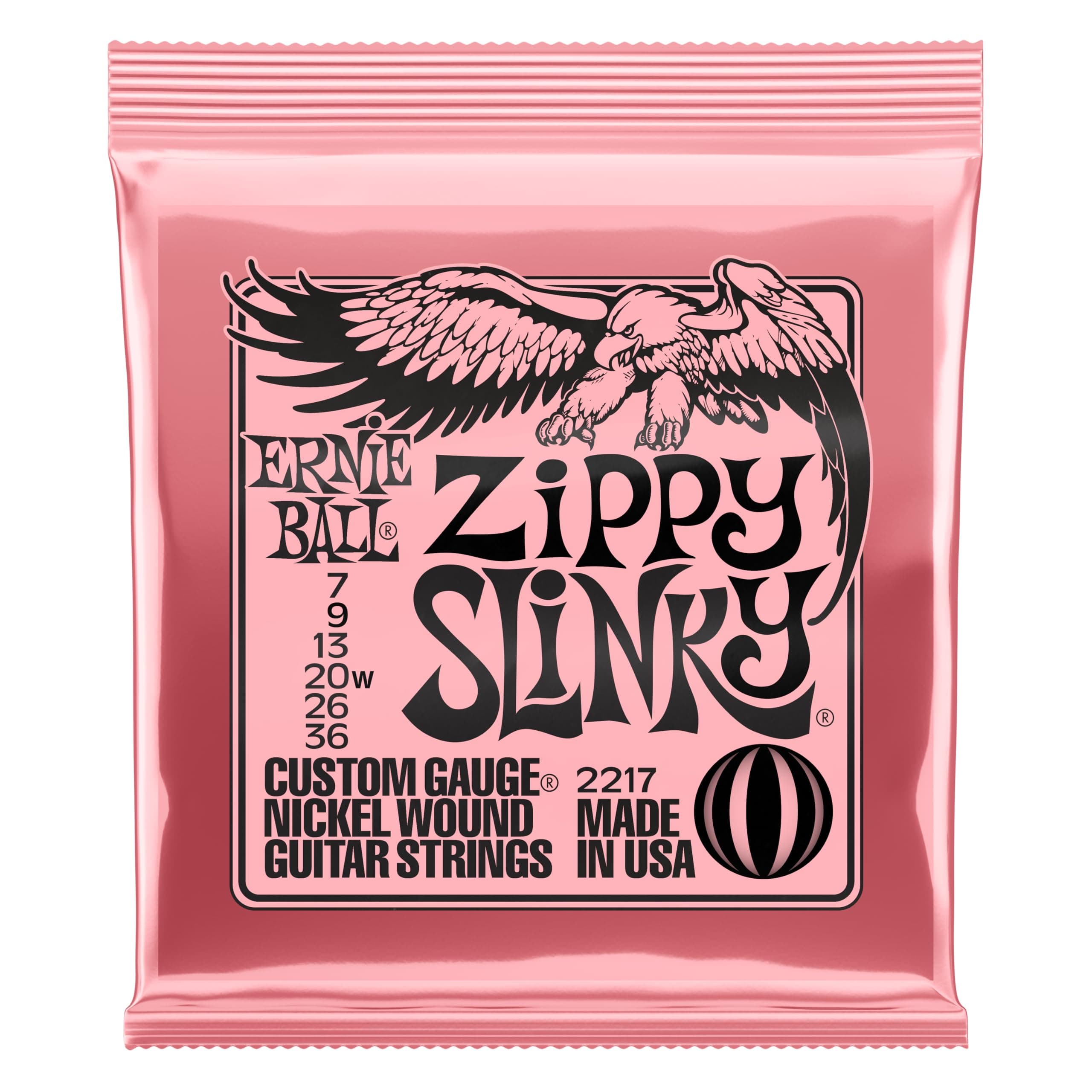 Ernie Ball P02217 Slinky Nickel Wound Electric Guitar Strings, Zippy (7-36 Gauge), Single Pack