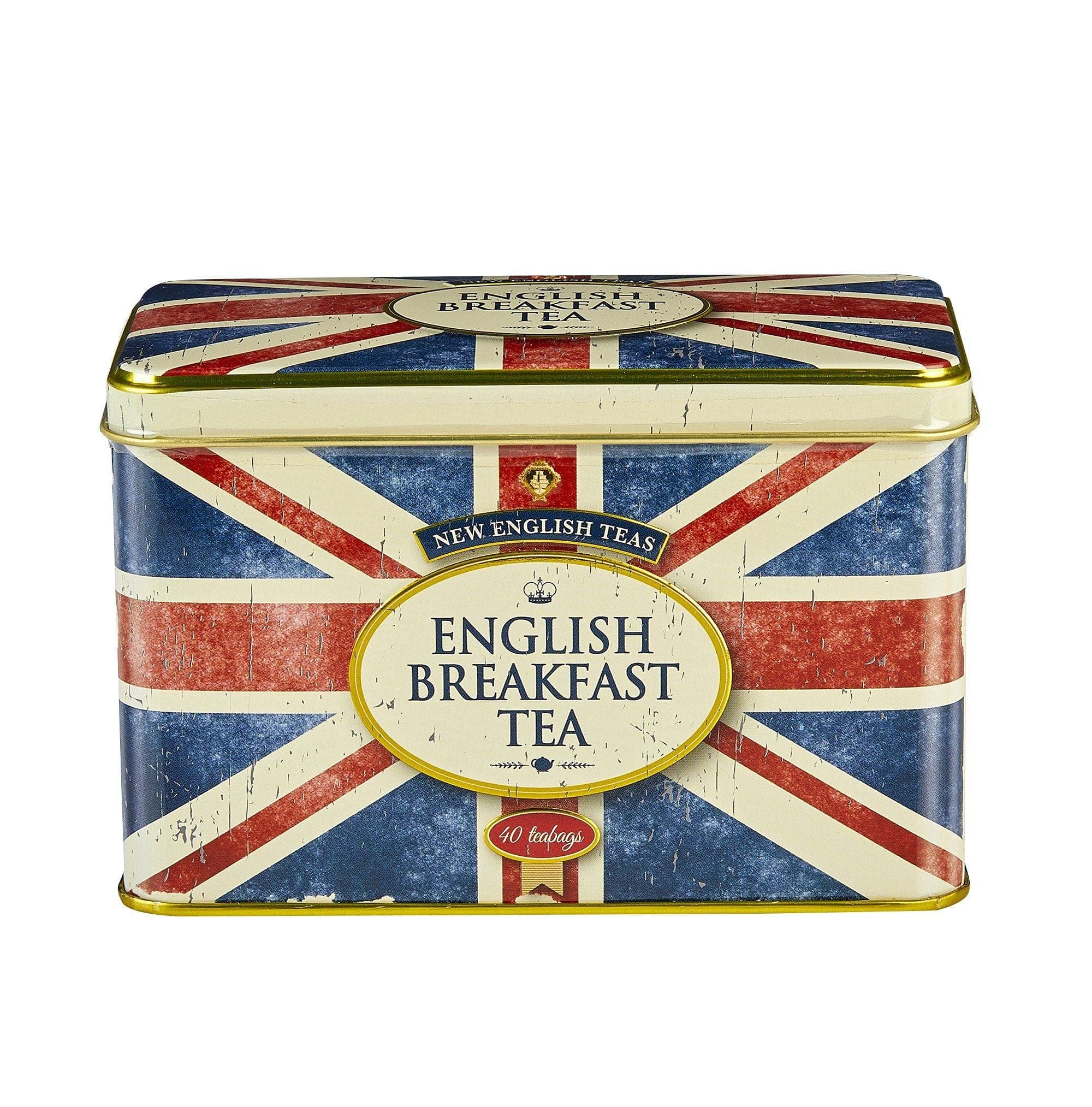 Union Jack Tea Tin with 40 English Breakfast Teabags, British Souvenir