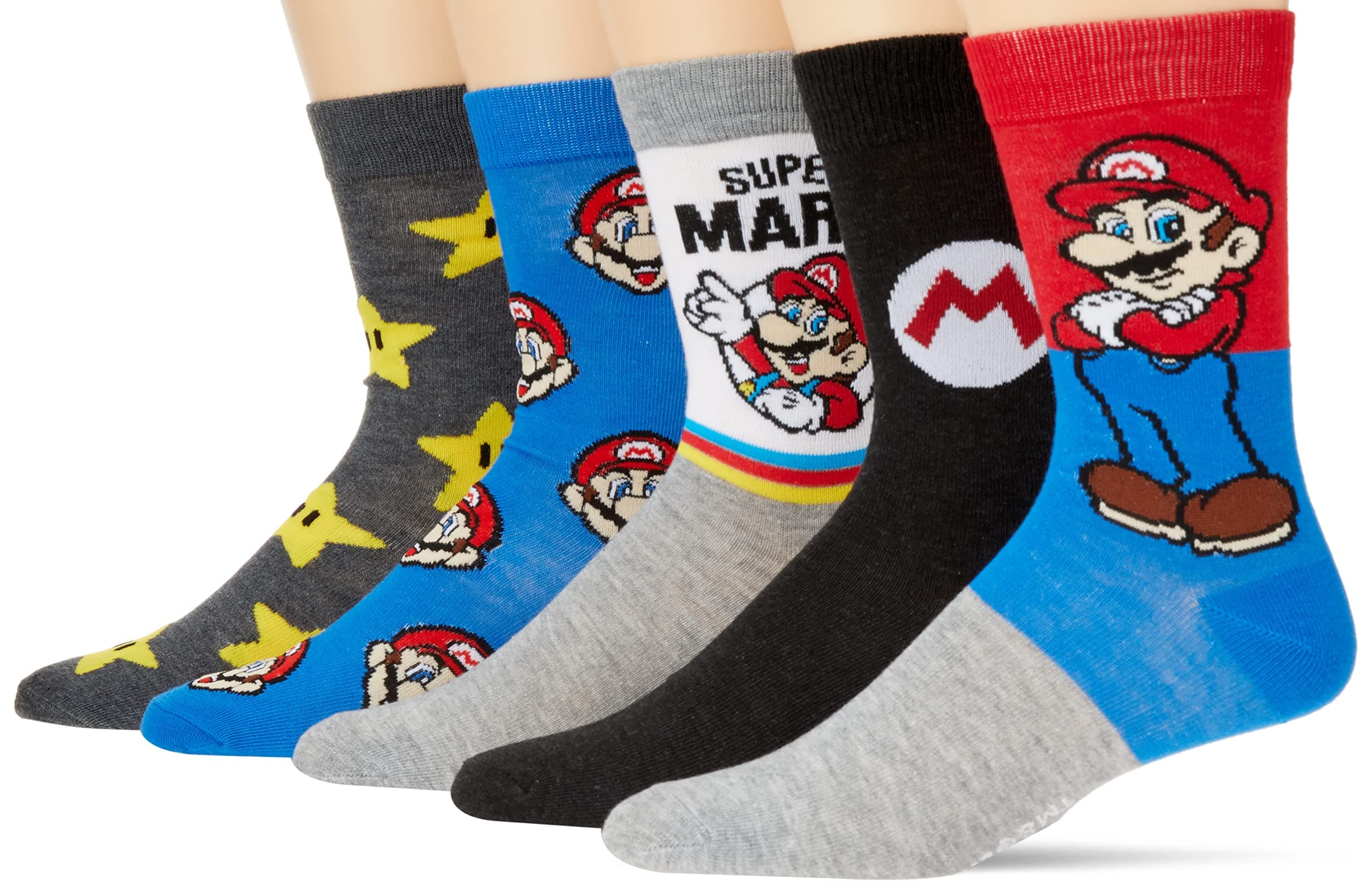 boys Mario 5 Pack No Show Socks Casual Sock