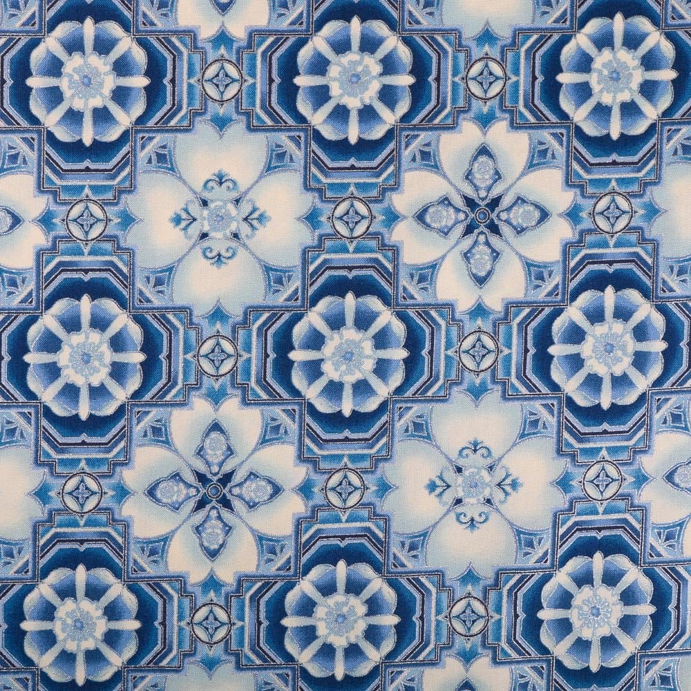 Fabric Robert Kaufman La Scala Mosaiques Blue – 50 cm Light Blue