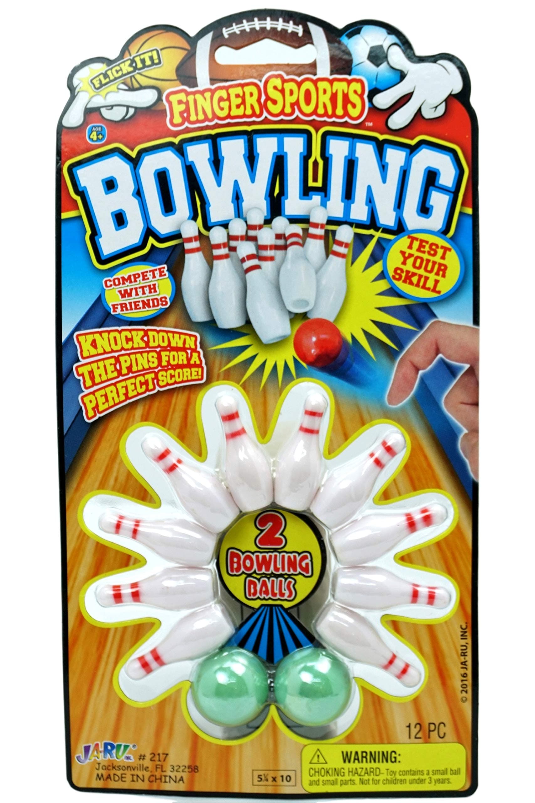 Finger Bowling Game Set (Pack of 1 Set) Miniature Sports Small Bowling Game Pocket Size | Mini Bowling Table Set for Kids | Item #217-1A