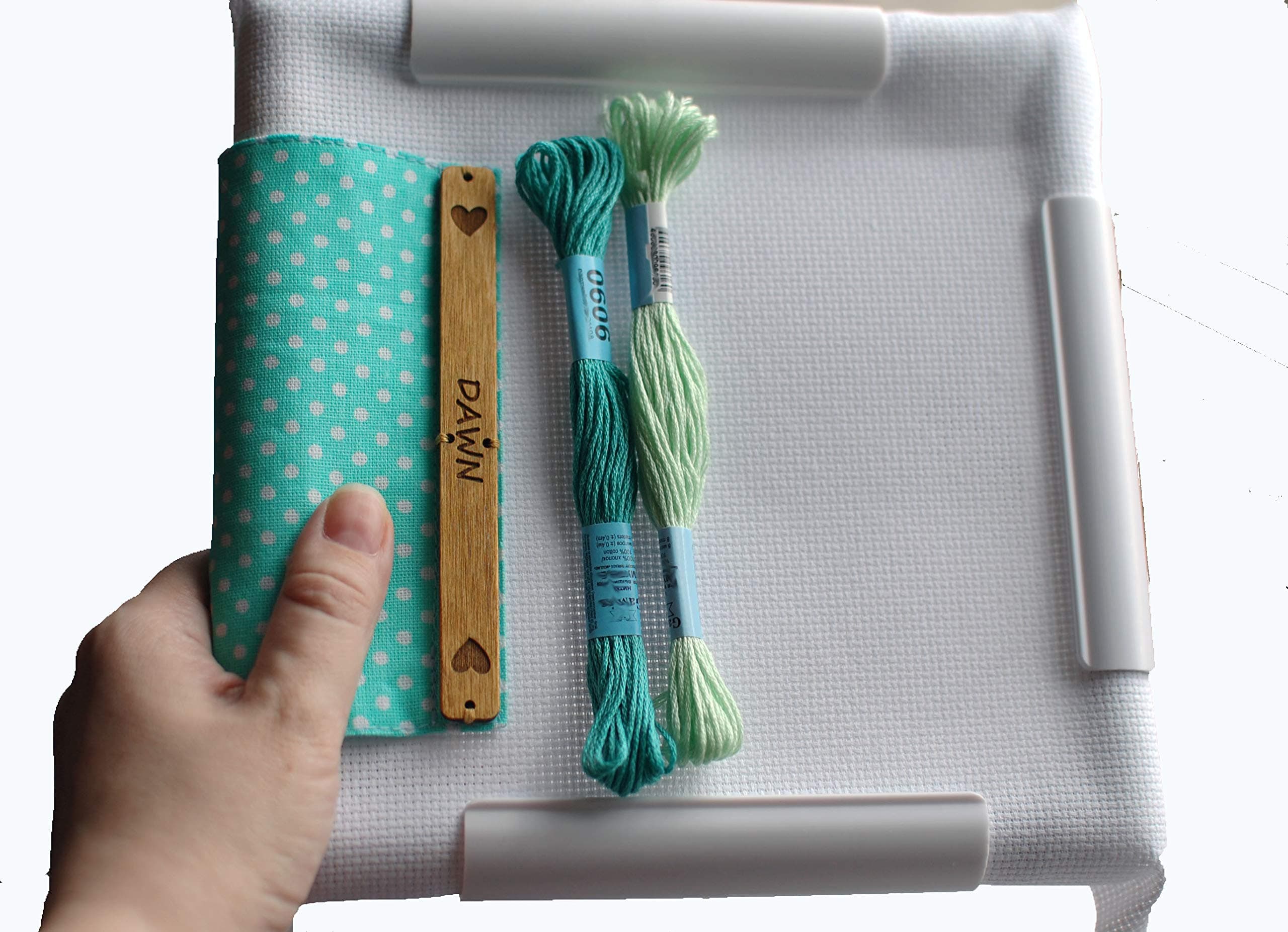 Universal Grime Guard Personalized with magnets Mint Polka Dot Embroidery Magnet Protector Cover for qsnap any size & hoop Needle Minder Pattern Holder with Name woodandcat