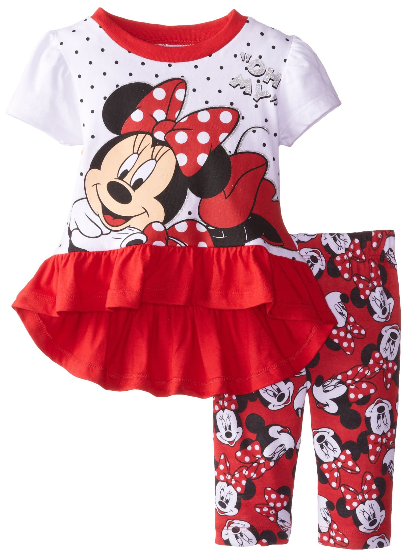 Disney Baby Girls' Minnie Mouse Legging Set, Red, 18 Months