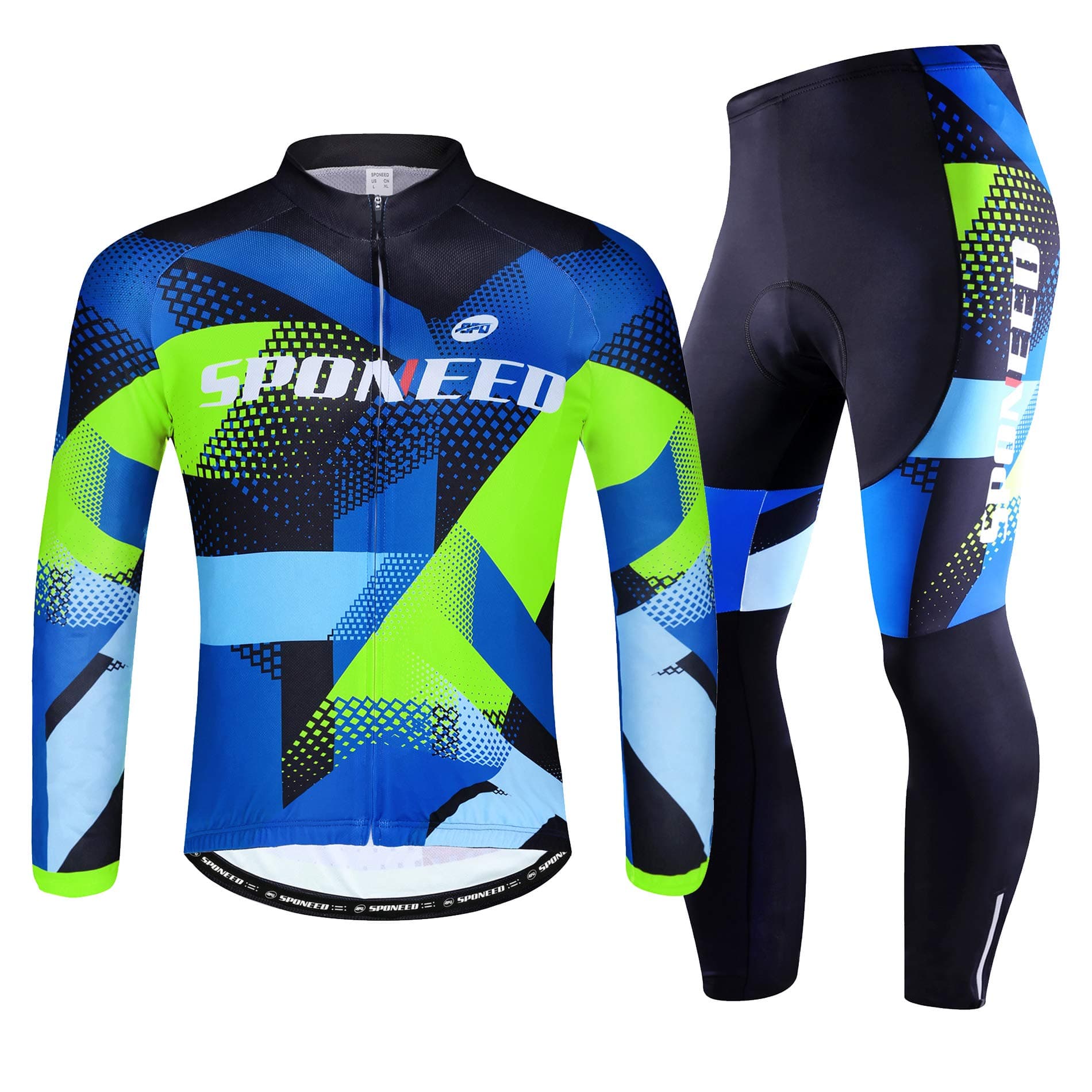 sponeedCycling Clothes for Men Long Sleeve Mountain Bike Road Bicycle Shirt Jerseys Padded Pants Biking Outfits