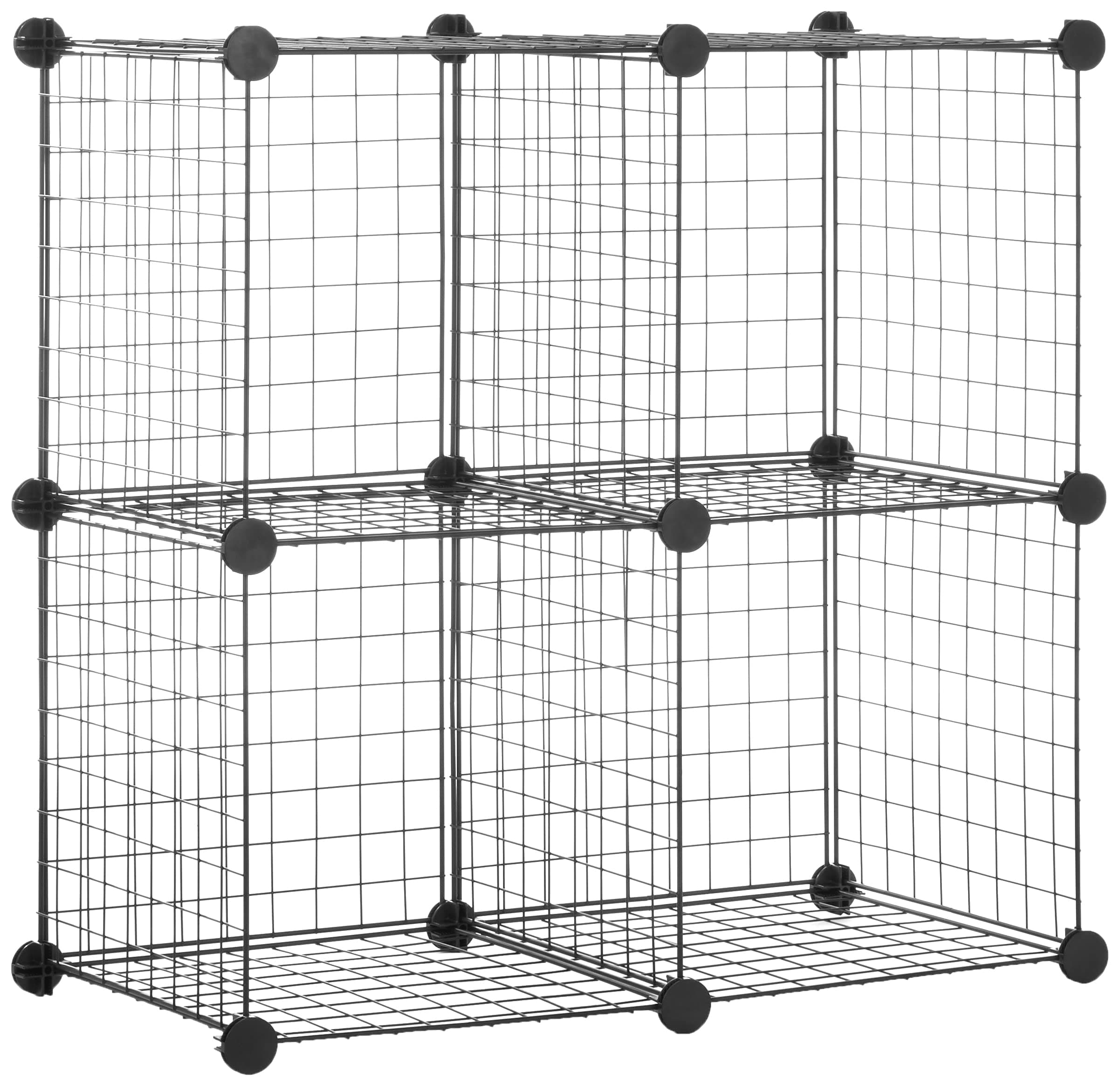 amazon basics Metallic Powder Coated 4 Cube Wire Storage Shelves (Black)