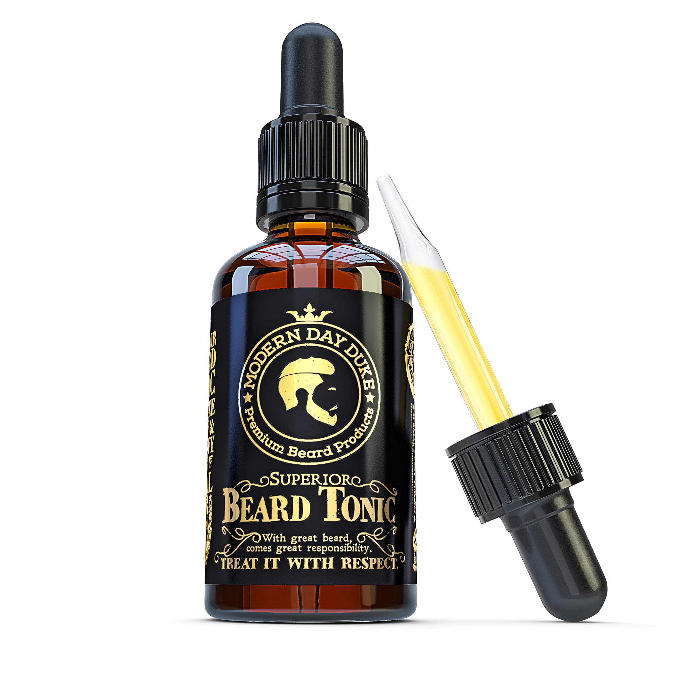 Beard Growth Oil for men - Modern Day Duke Superior Beard Tonic, Large 50ml with Argan, Coconut and Patchouli Oil - Best Beard Oil for Thicker Fuller Beards; Enhanced and Conditioned Facial hair