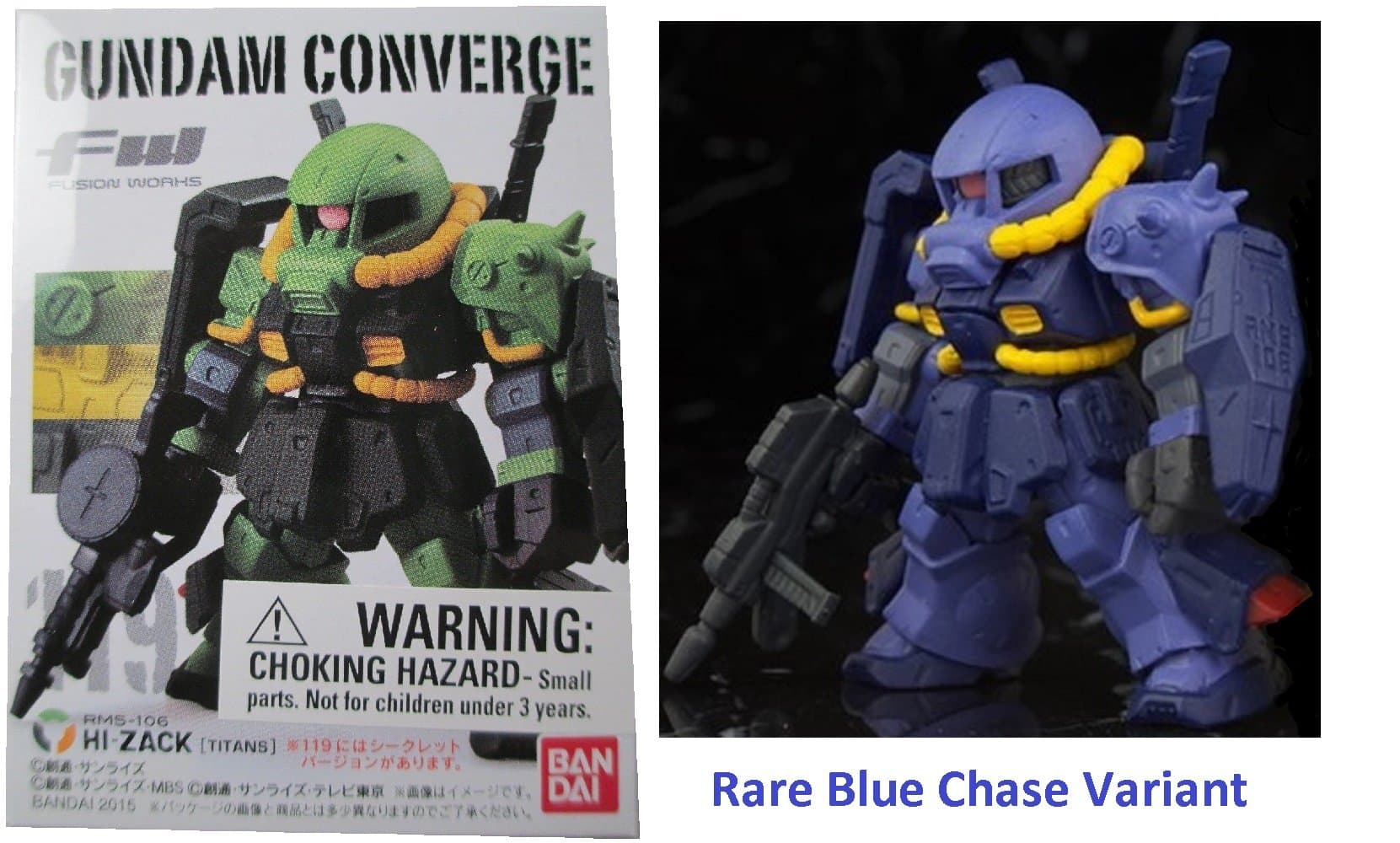 FW Gundam Converge 20 Rare Blue Variant Hi-Zack [Titans] RMS-106 #119 Mini Trading Figure
