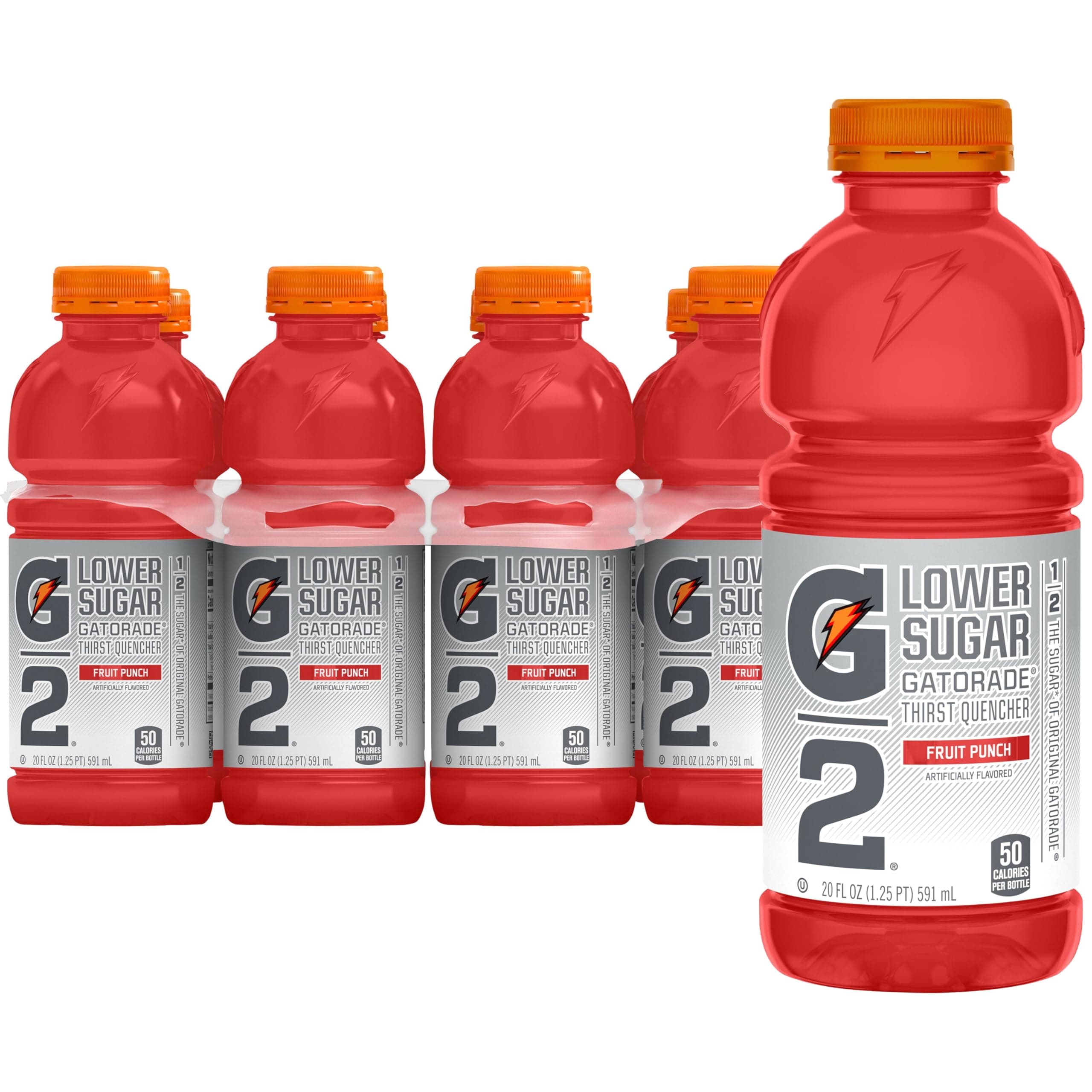 Gatorade G2 Thirst Quencher, Fruit Punch, 20 Fl Oz Bottles, 8 Pack